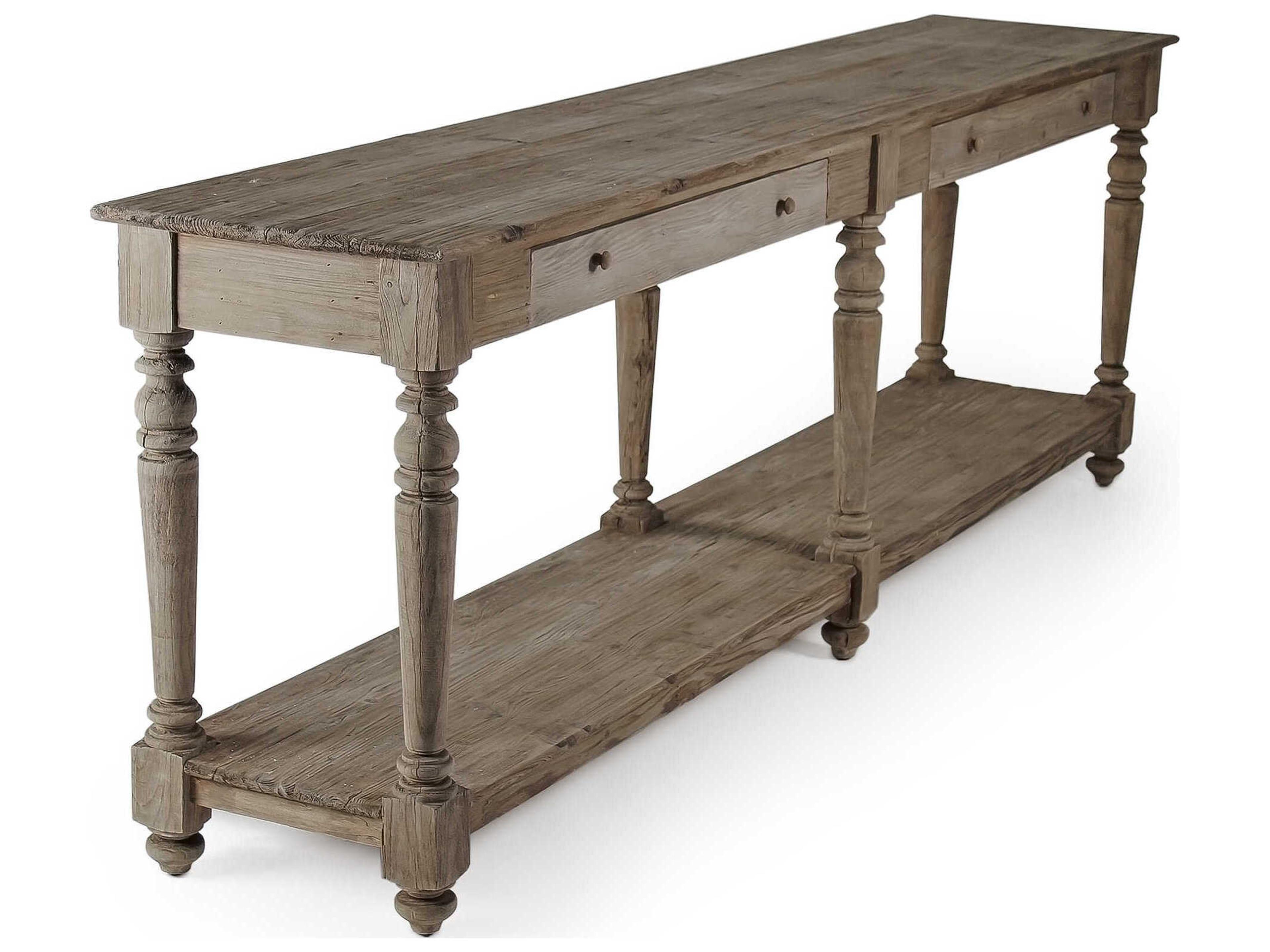 Hague Rectangular Wood Weathered Console Table