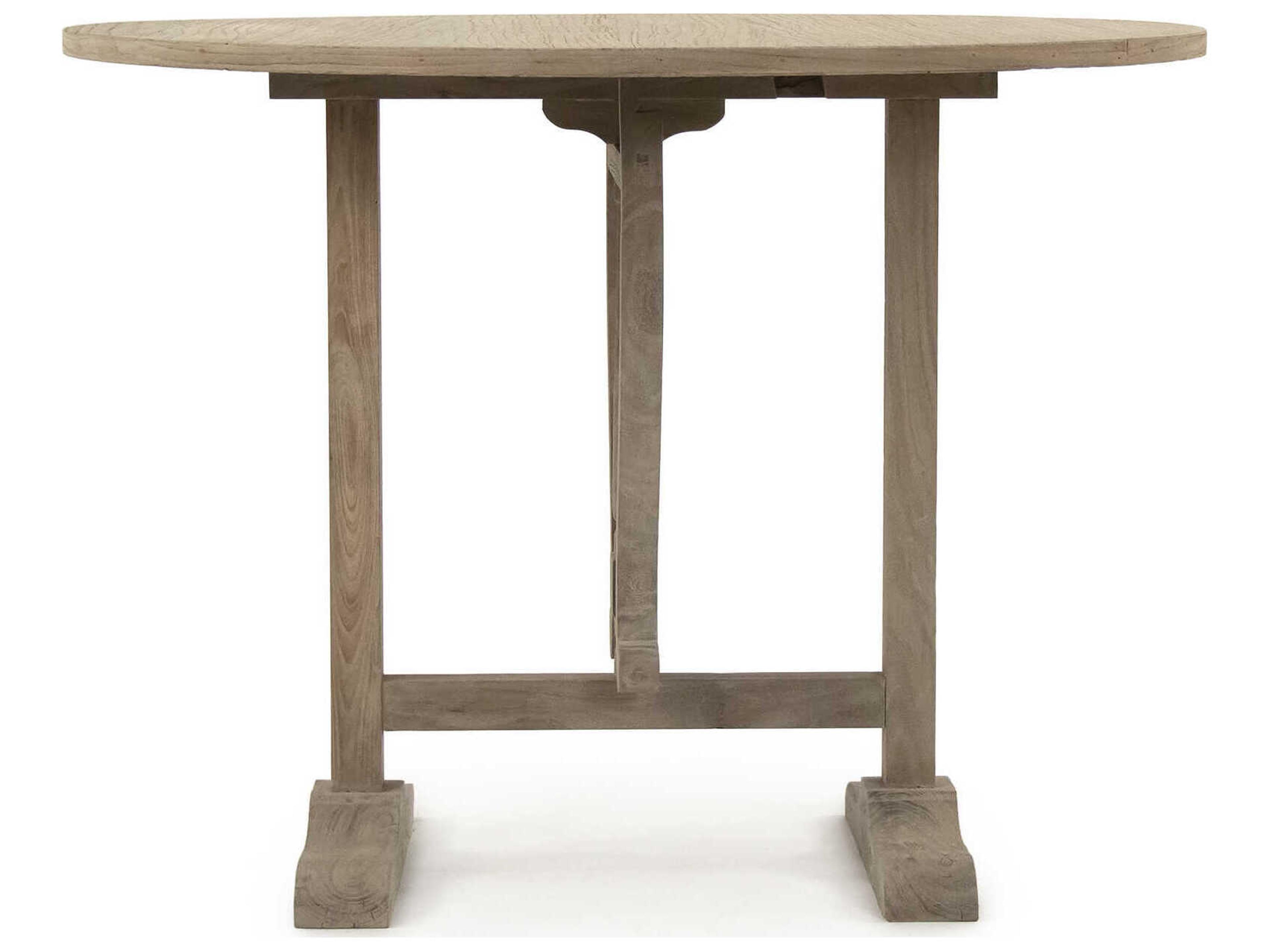 Zentique Laurel Round Wood Dry Natural Dining Table