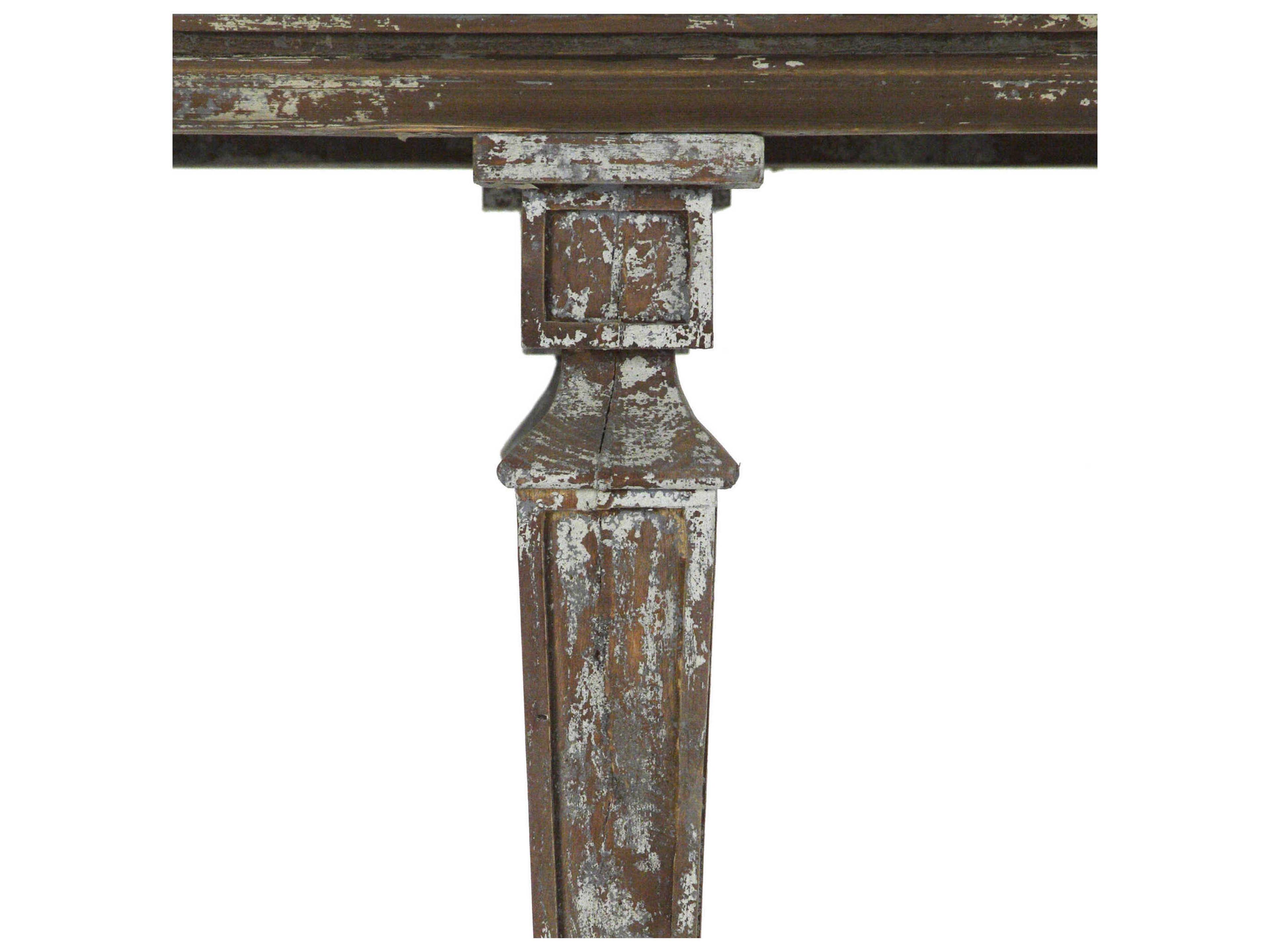 Zentique Rectangular Wood Distressed Umber Brown Console Table