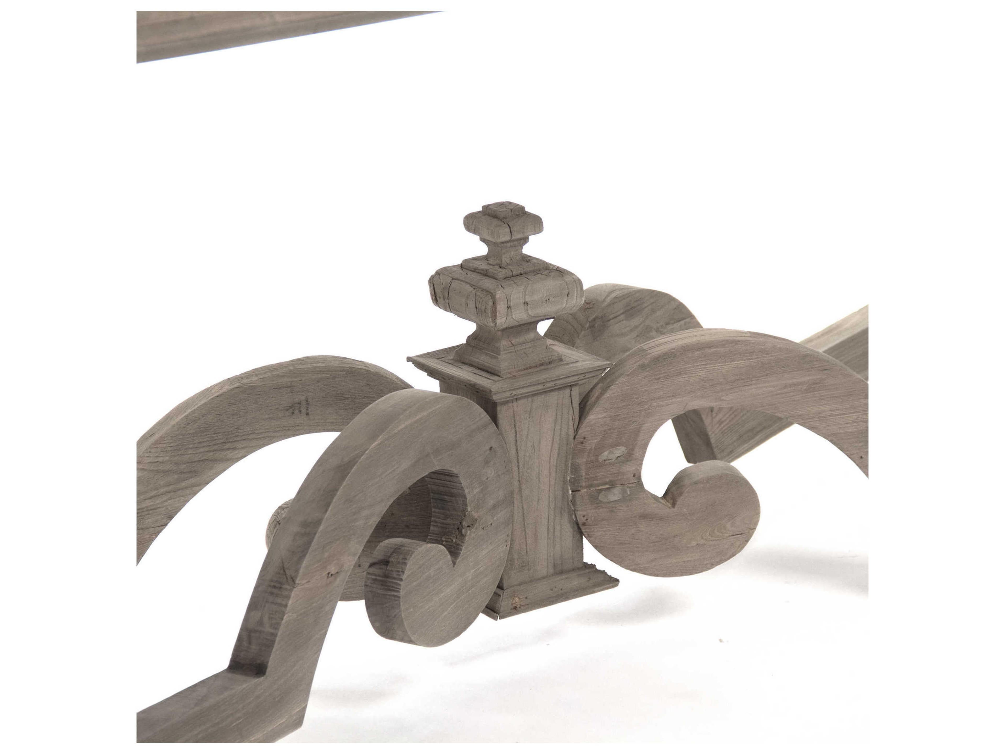 Zentique Rectangular Wood Dry Natural Elm Dining Table