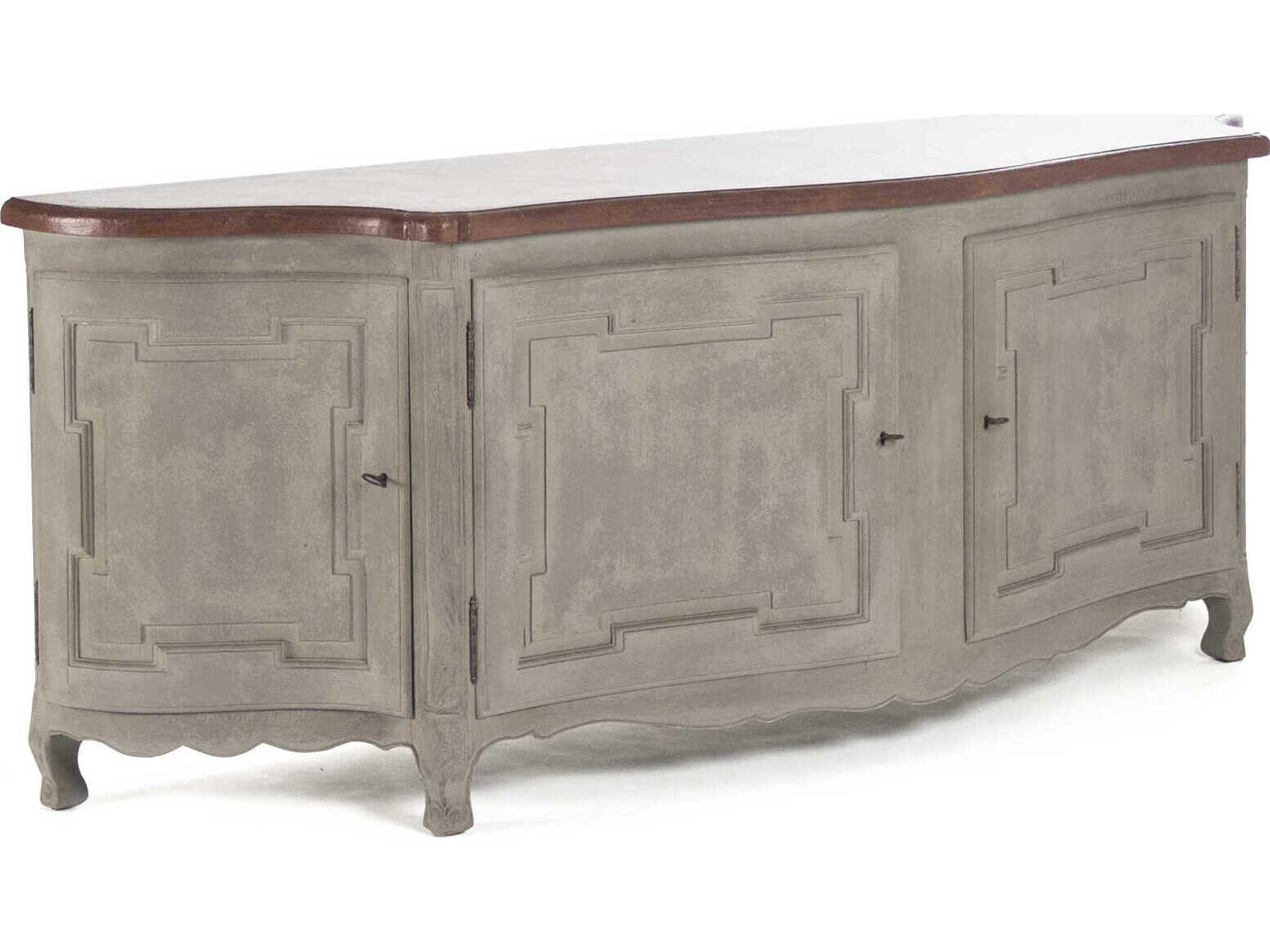 Zentique St Lovis 88" Birch Wood Burnt Umber Top Sideboard