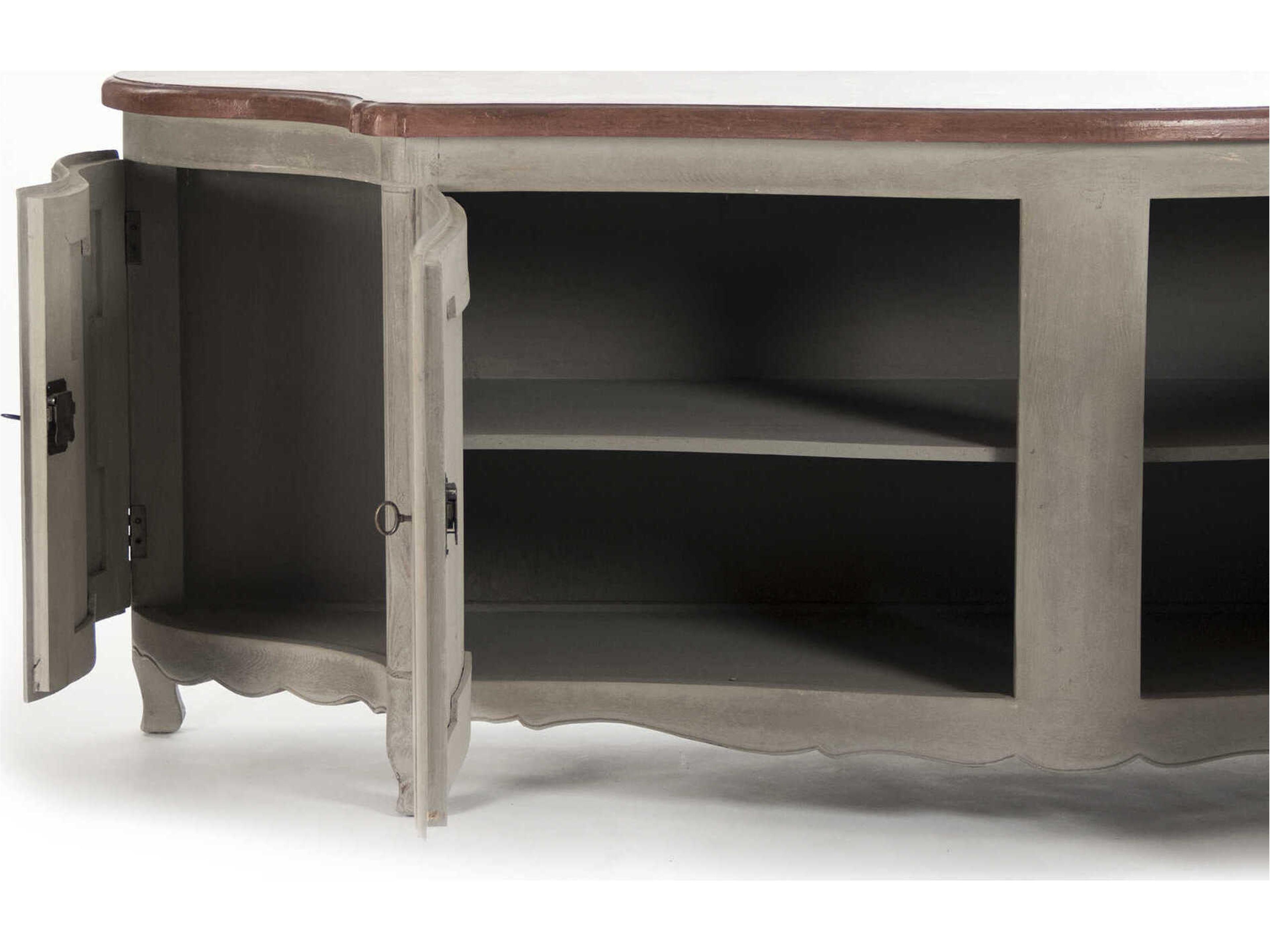 Zentique St Lovis 88" Birch Wood Burnt Umber Top Sideboard