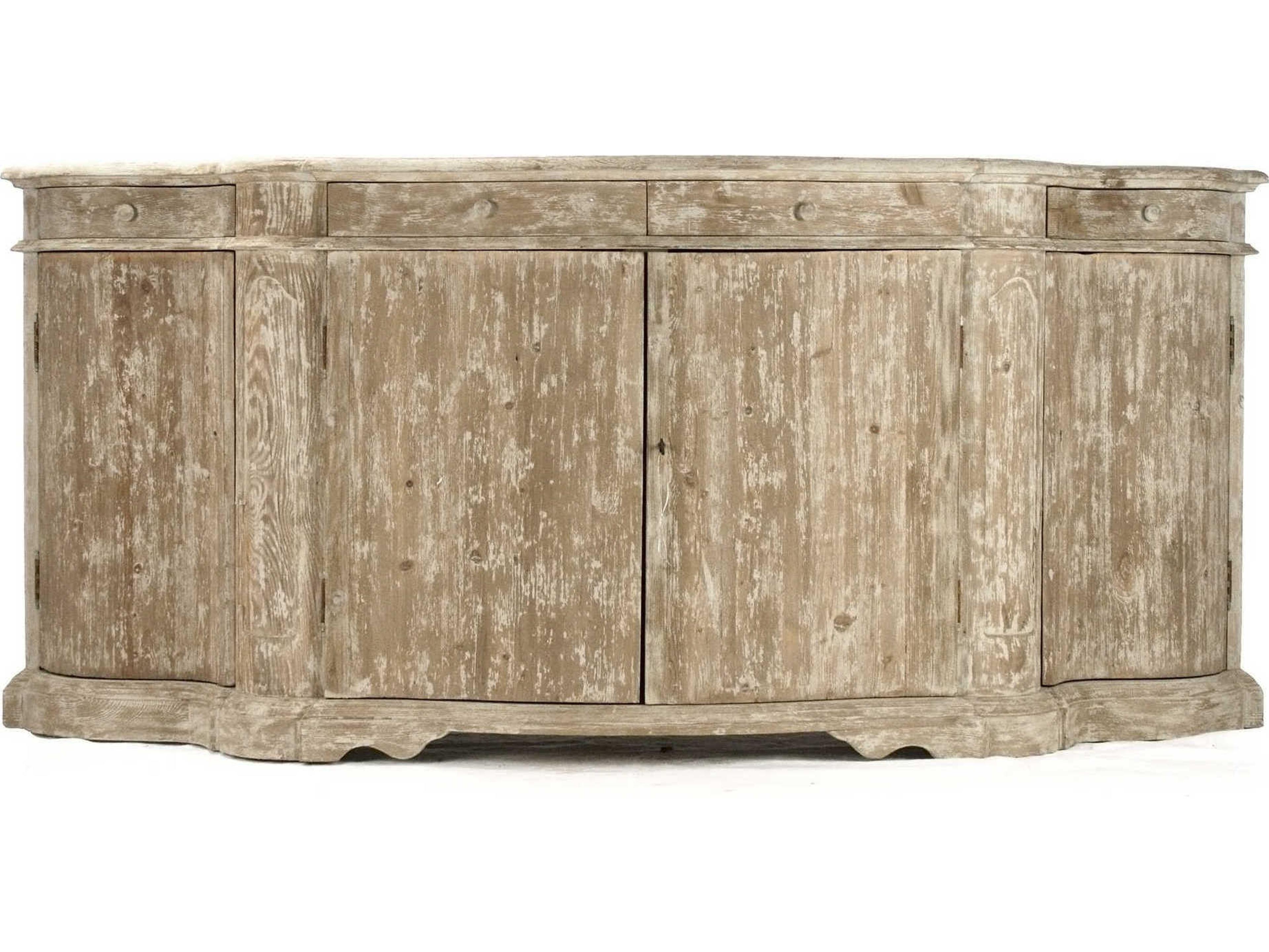 Zentique 79" Pine Wood Distressed Sideboard