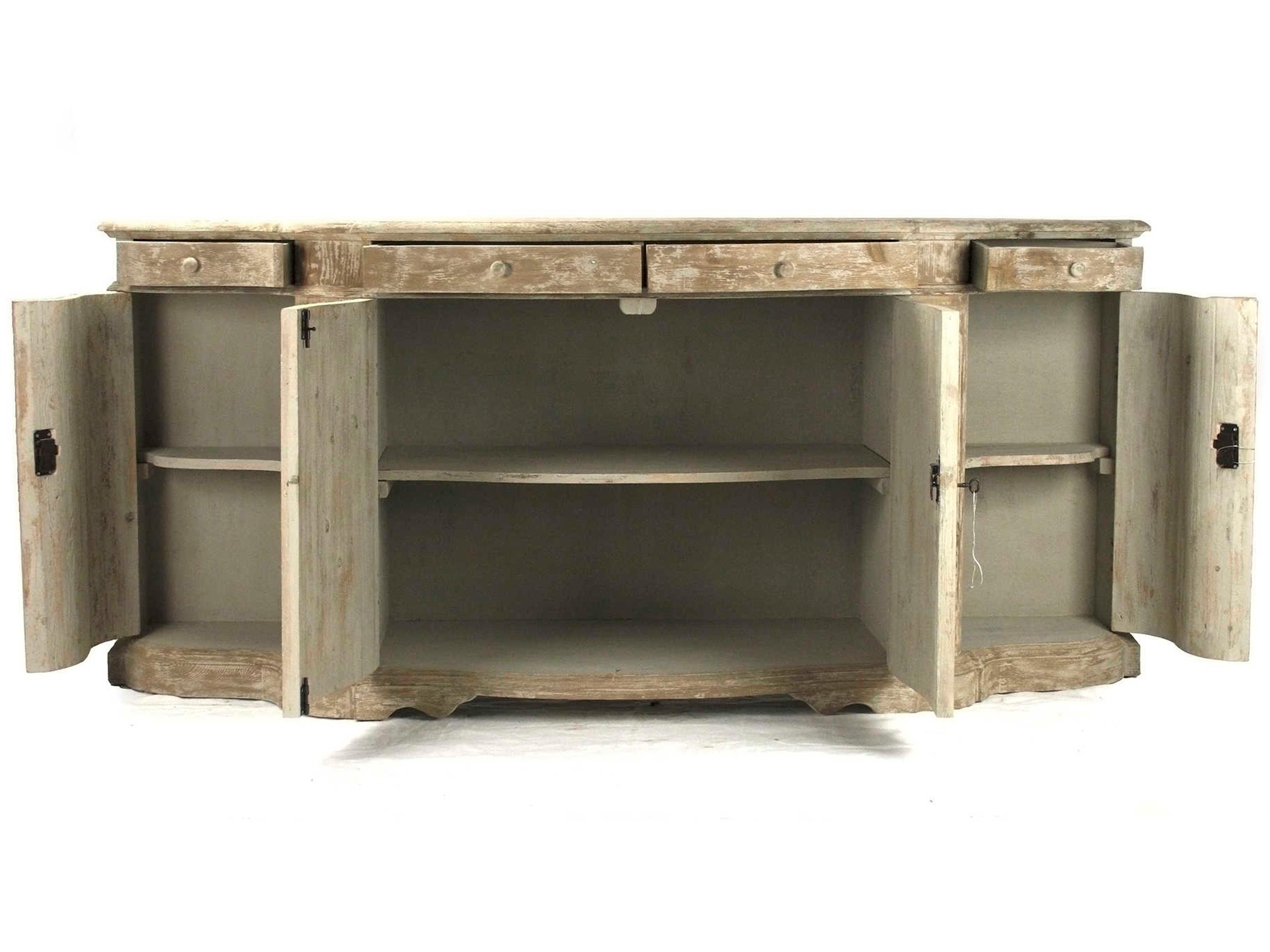 Zentique 79" Pine Wood Distressed Sideboard