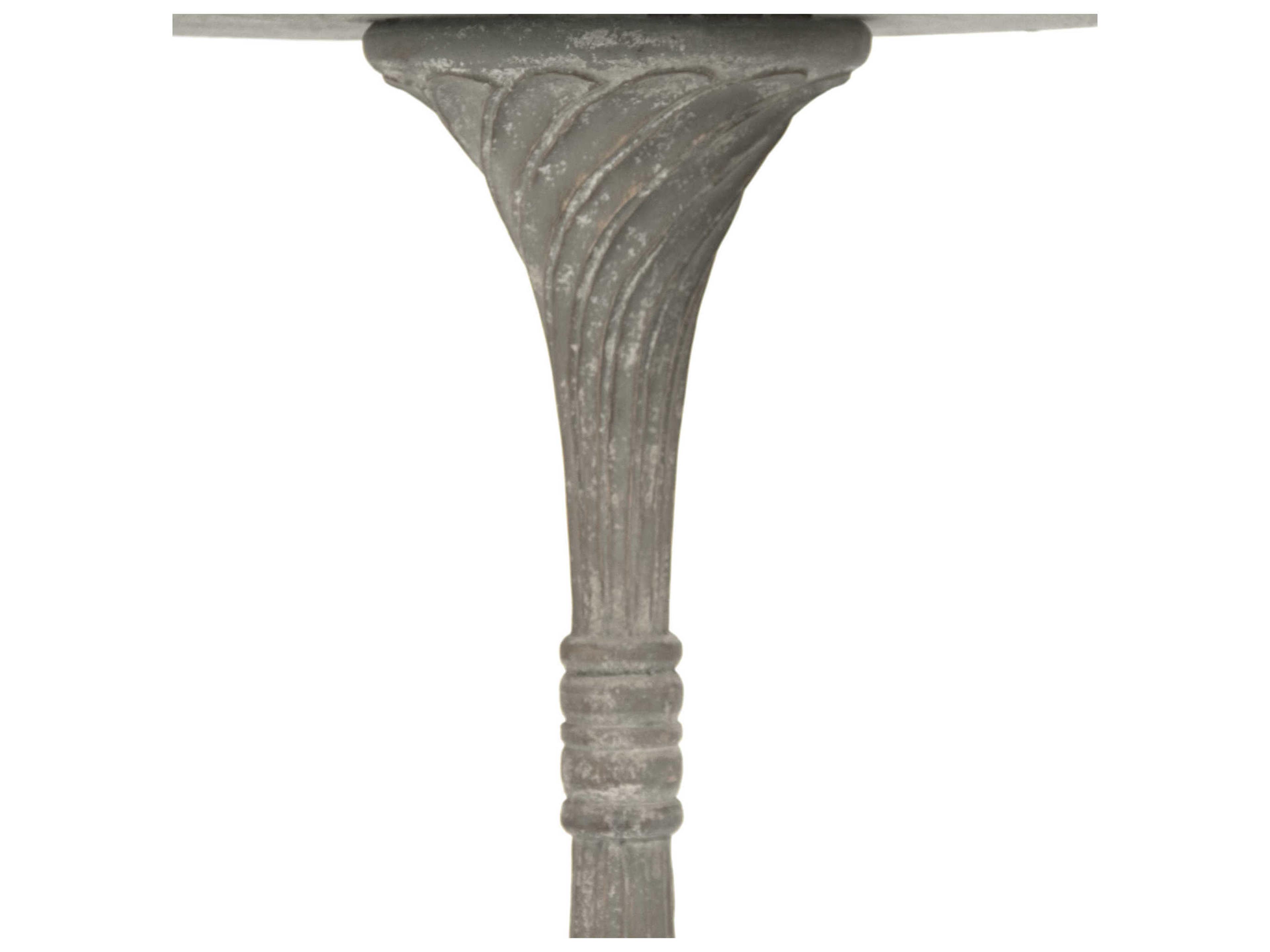 Zentique Round Wood Distressed Grey End Table