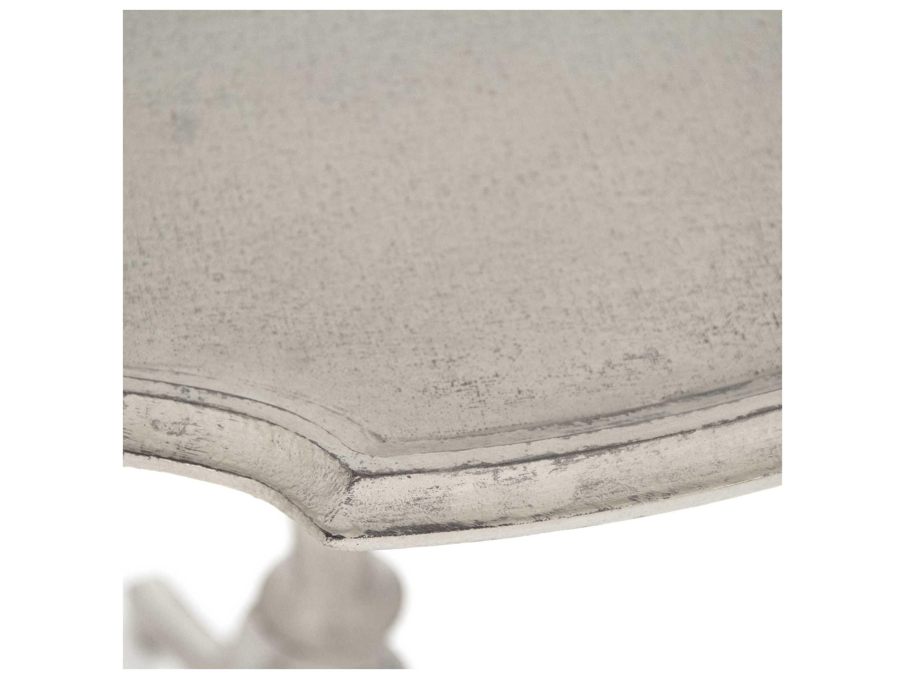 Zentique Round Wood Antique Grey Taupe End Table