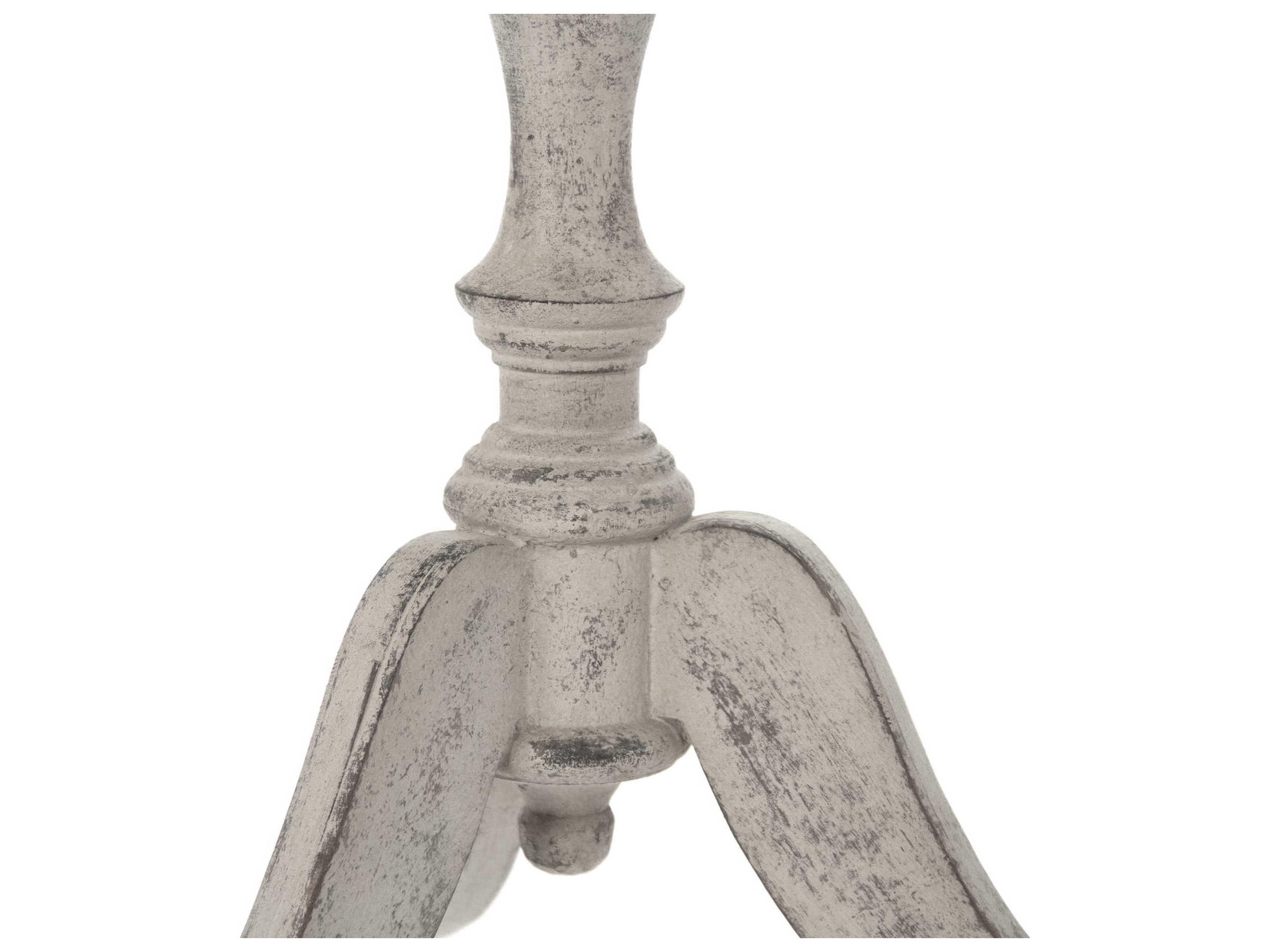 Zentique Round Wood Antique Grey Taupe End Table