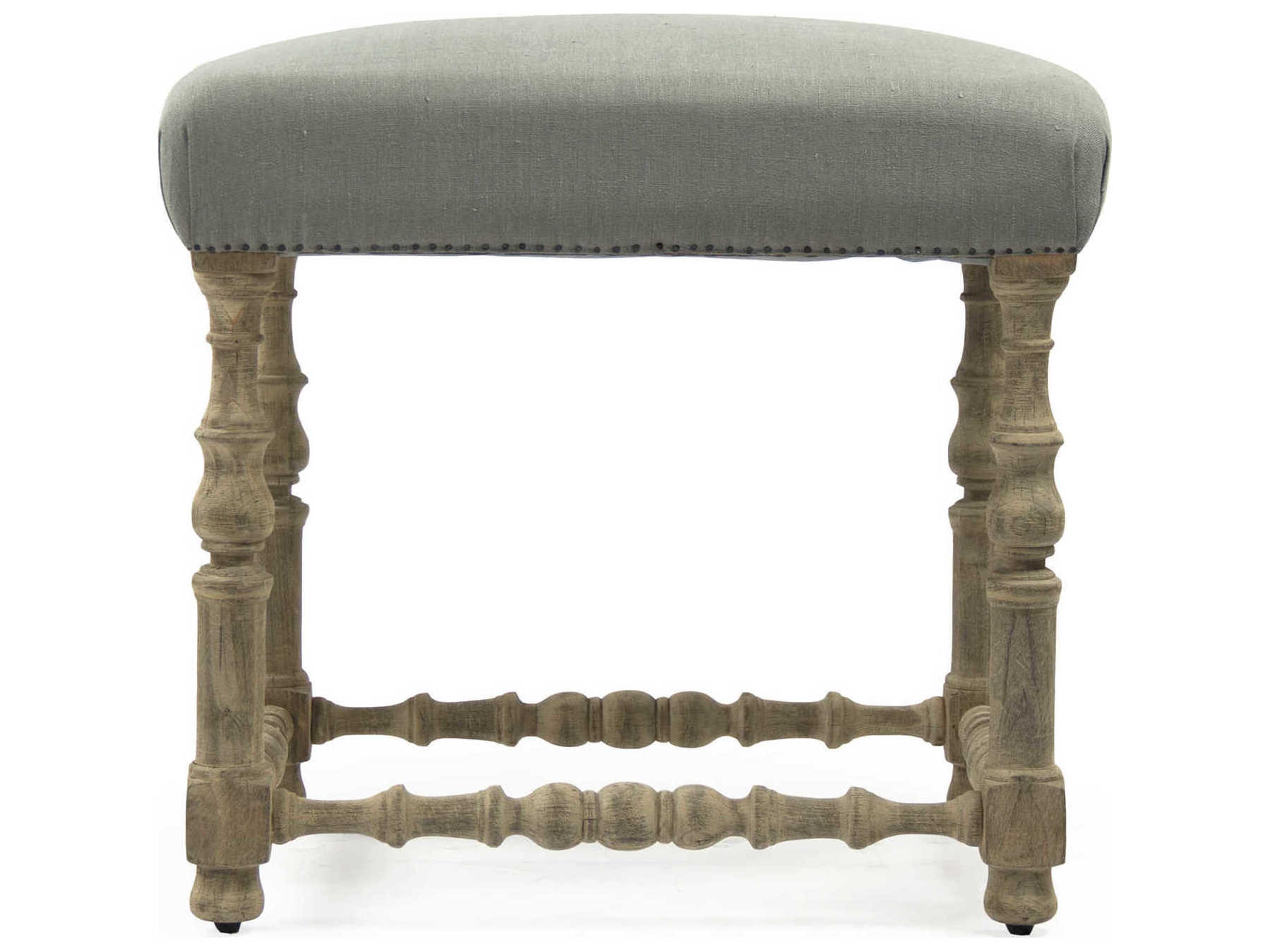 Zentique Giselle Dry Natural Birch Upholstered Wood Counter Stool