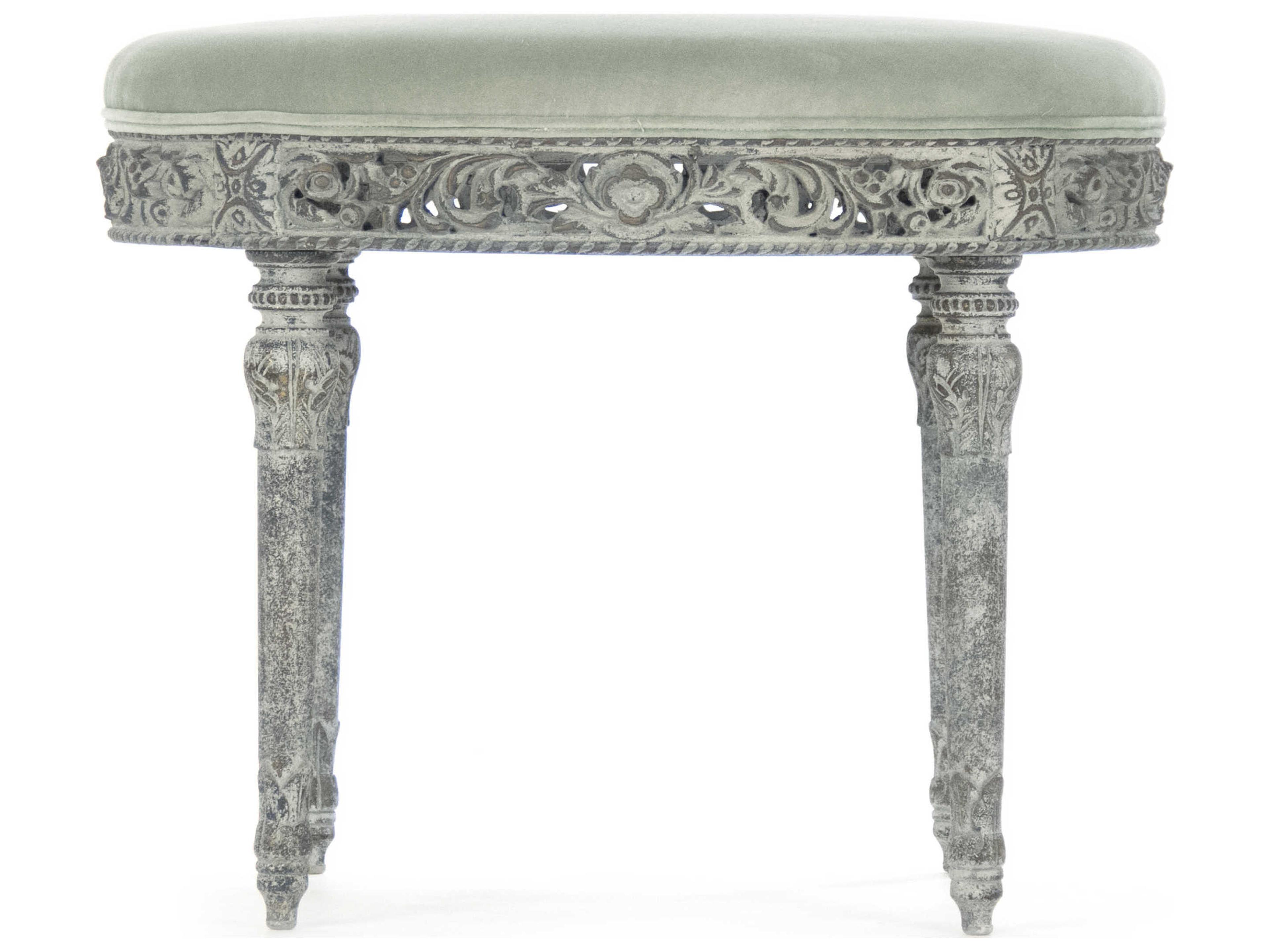 Zentique Green Upholstered Accent Stool