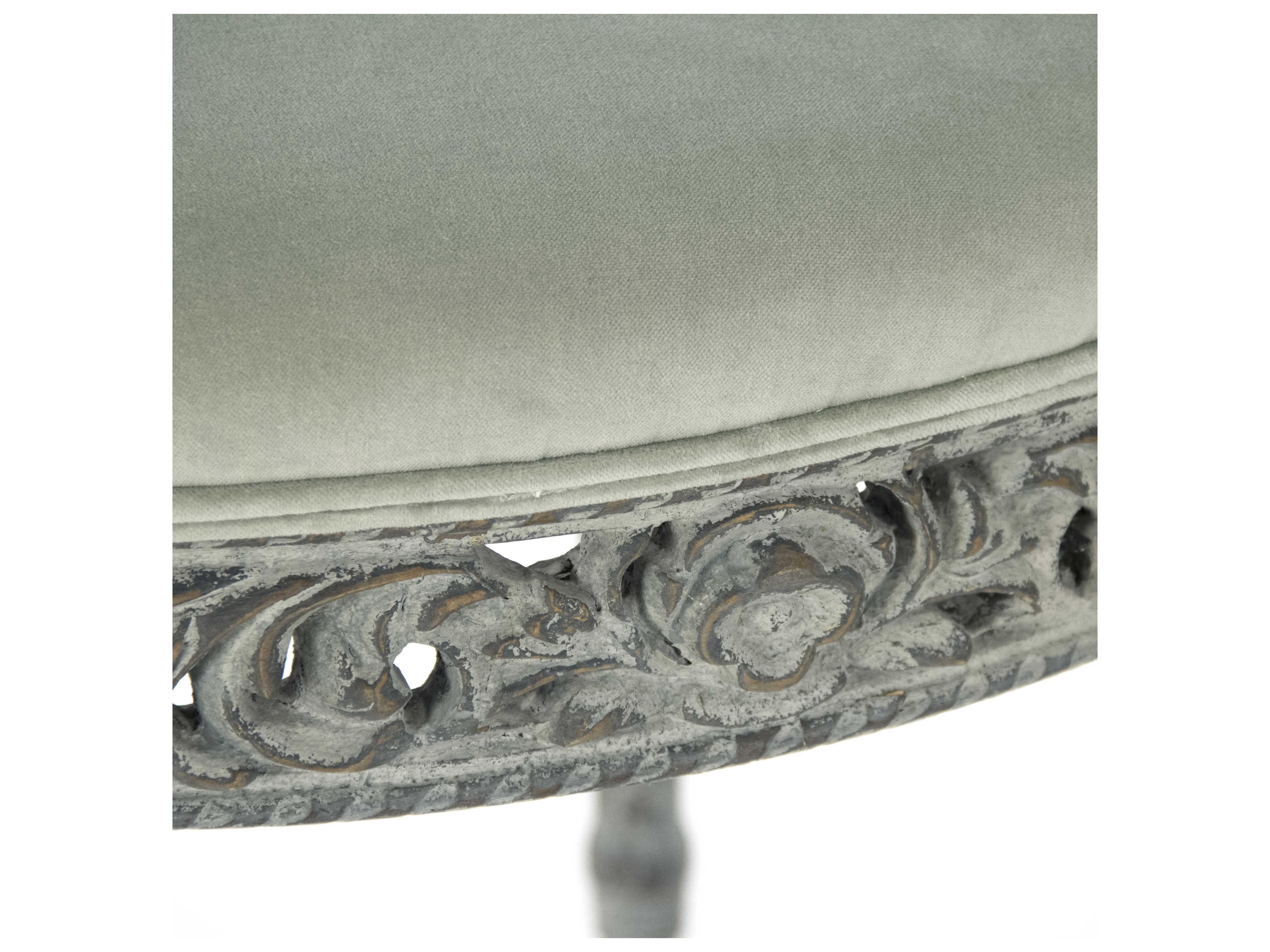 Zentique Green Upholstered Accent Stool