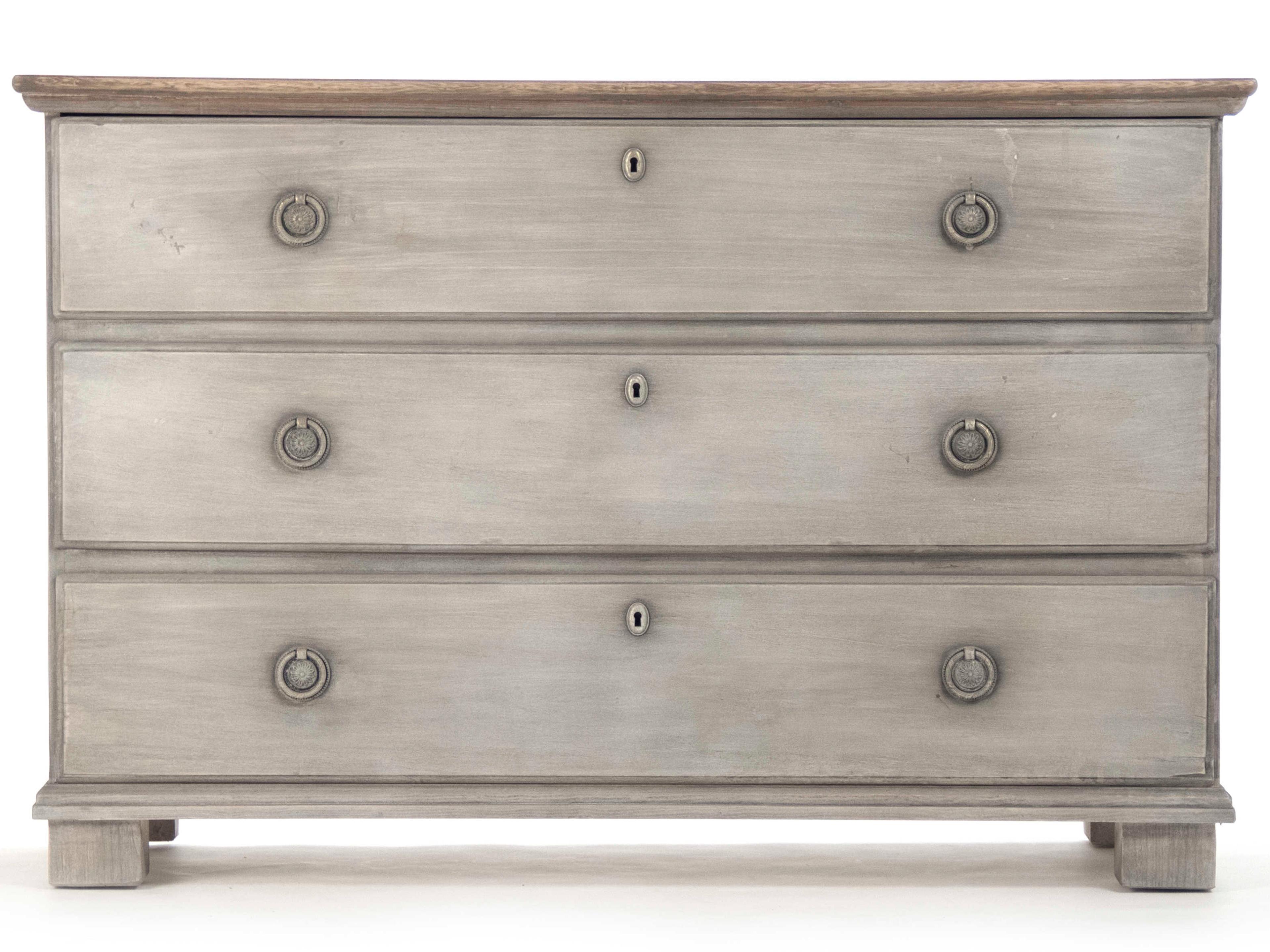 Zentique 3-Drawers Natural Pine Wood Dresser