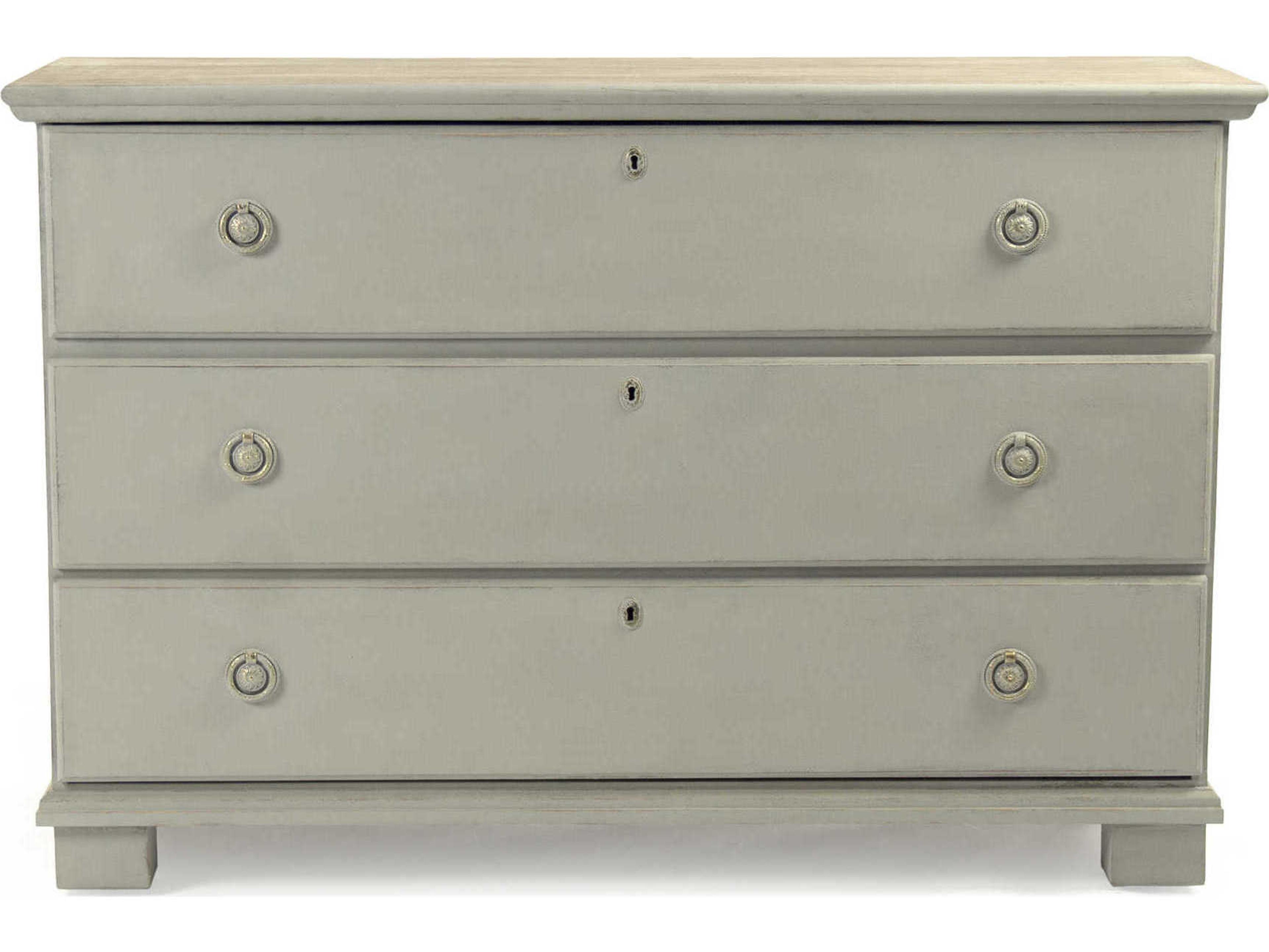 Zentique Bill 3-Drawers Beige Pine Wood Dresser