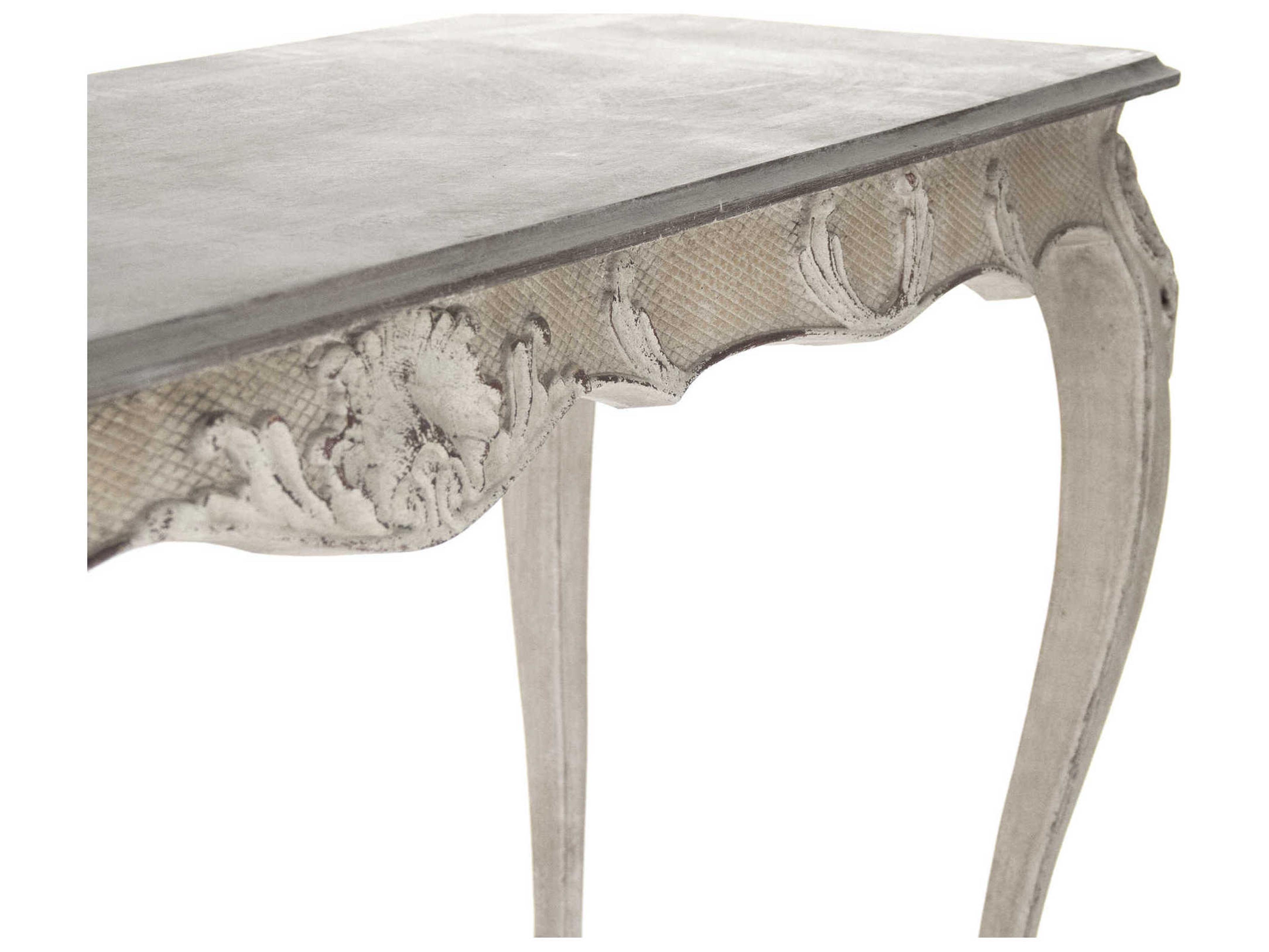 Zentique Rectangular Wood Gunsmoke Grey Distressed Taupe Console Table