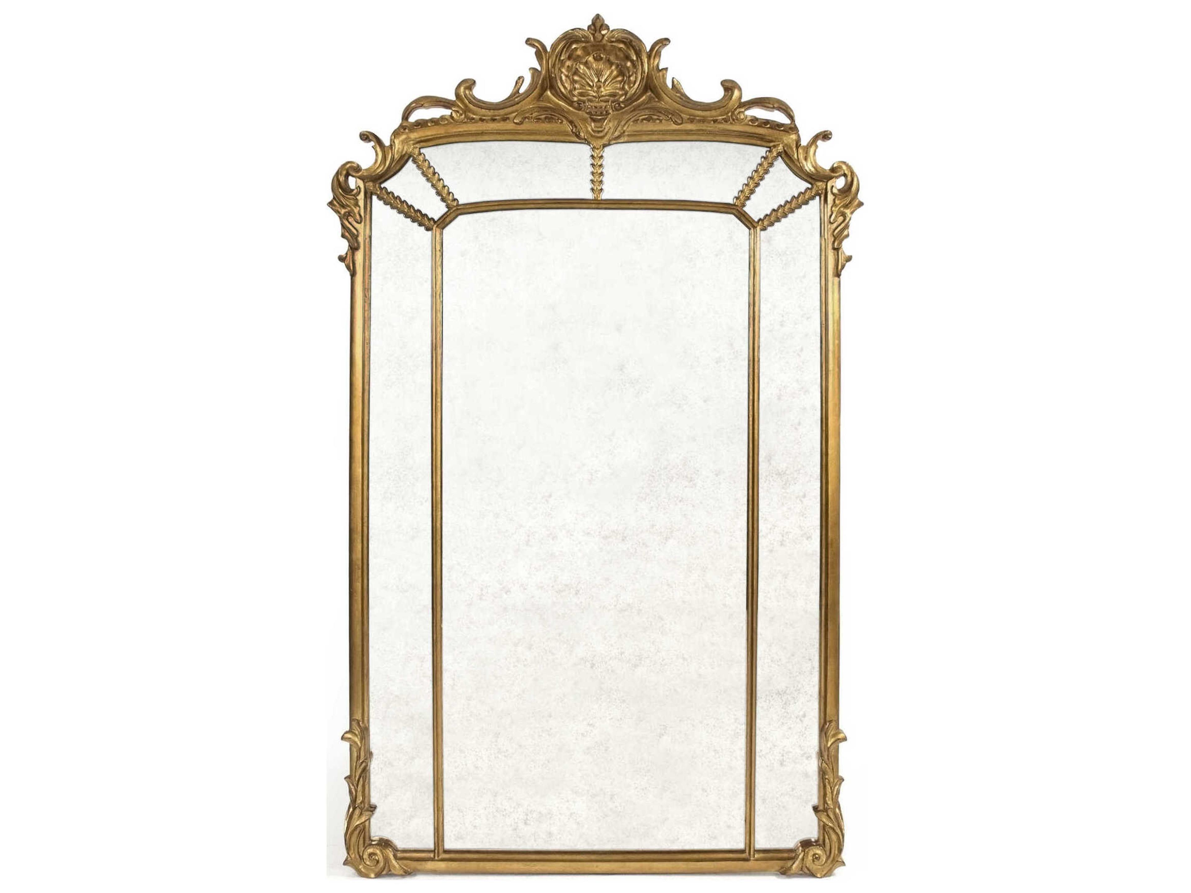 Gabrielle Distressed Gold Antique Mirror Vertical