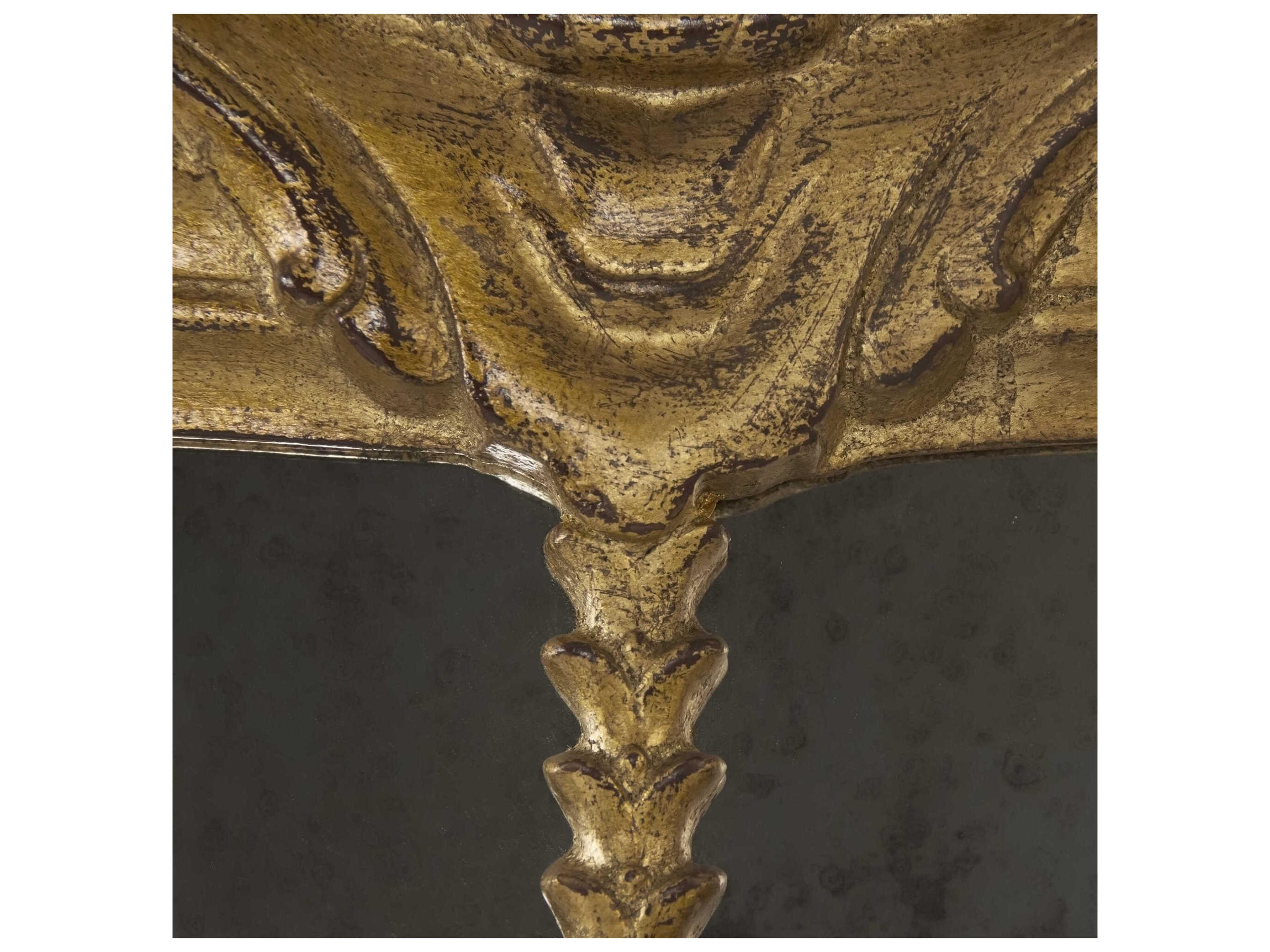 Zentique Gabrielle Distressed Gold Antique Mirror Vertical