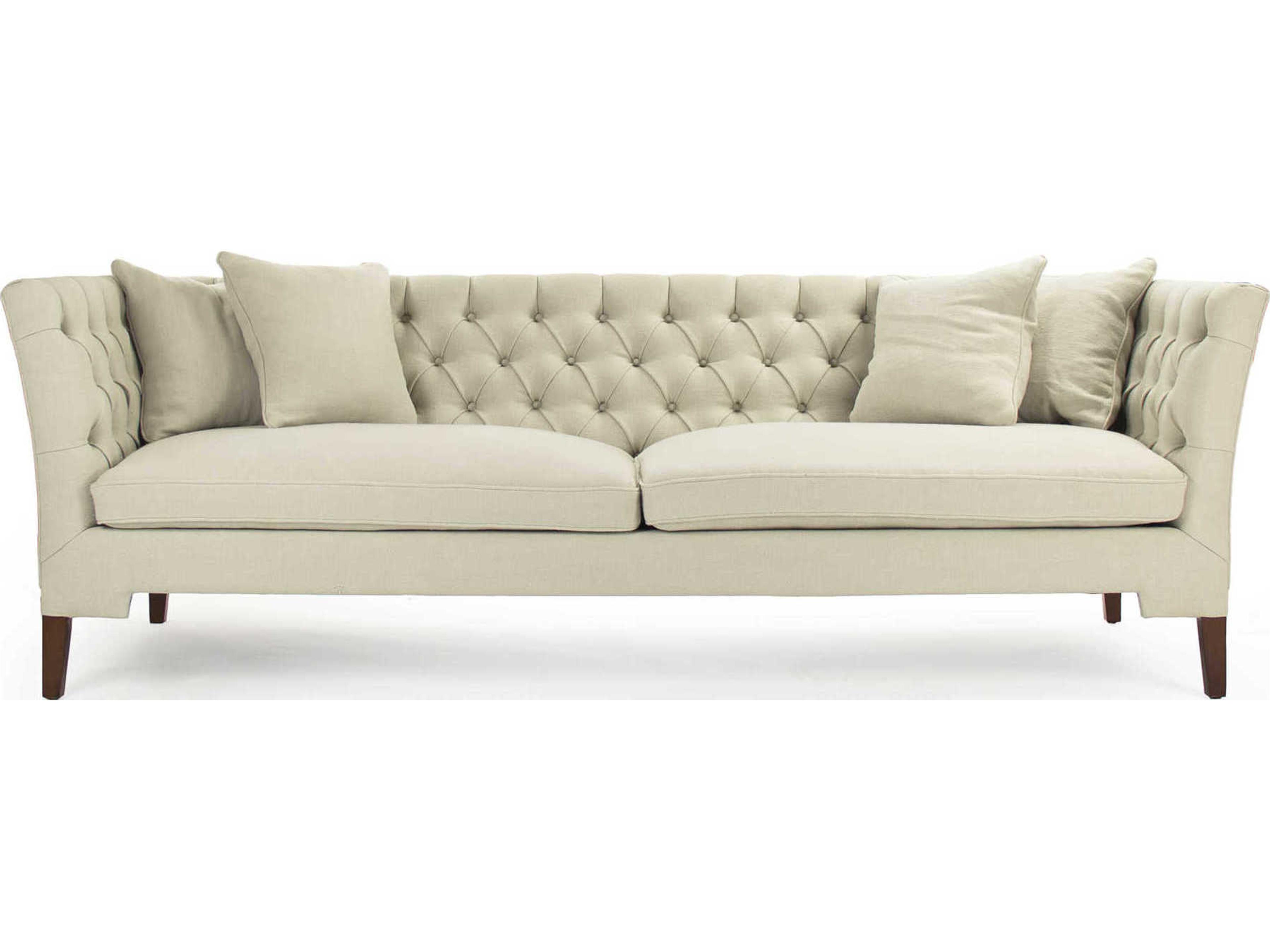 Zentique Cream Linen Upholstered Sofa