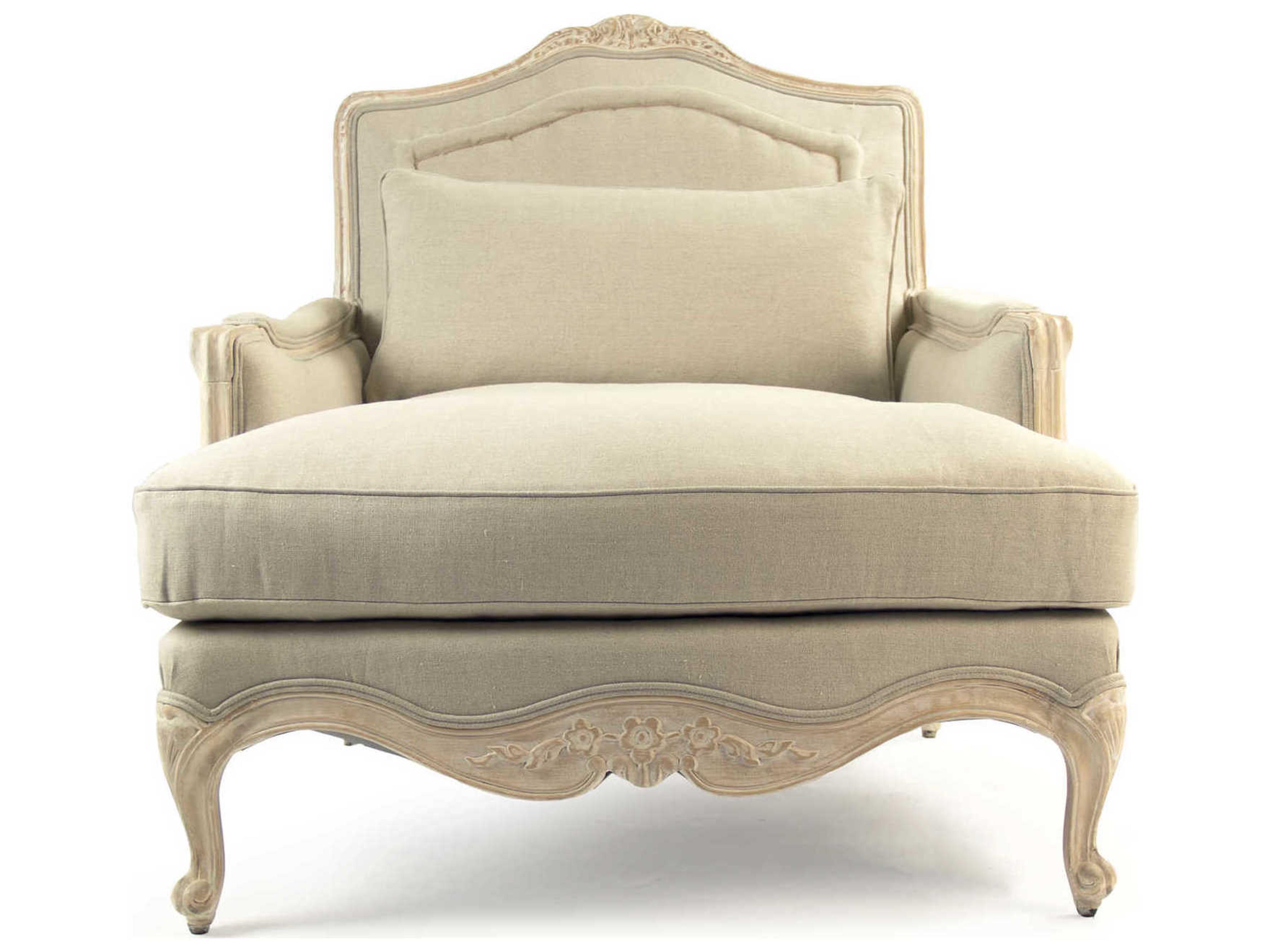 Zentique Beige Fabric Accent Chair