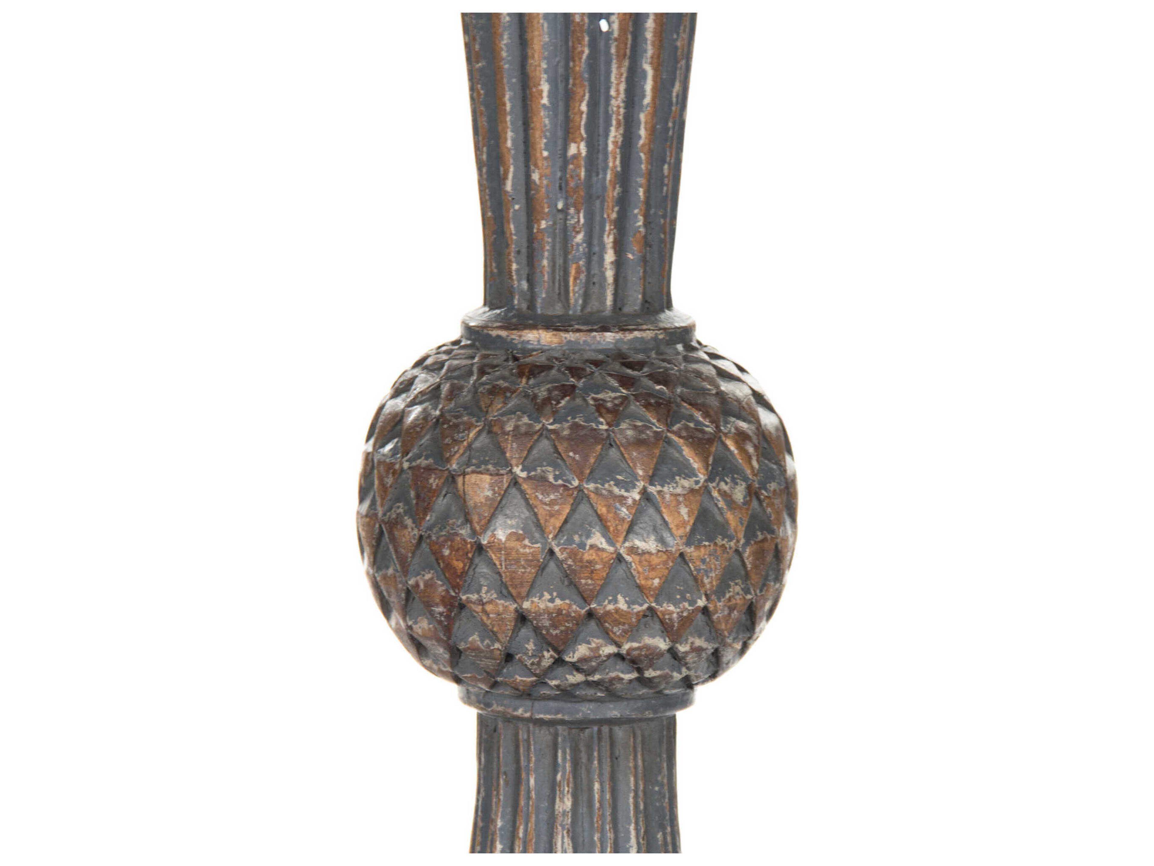 Zentique Fabiola Round Wood Distressed Grey Brown End Table