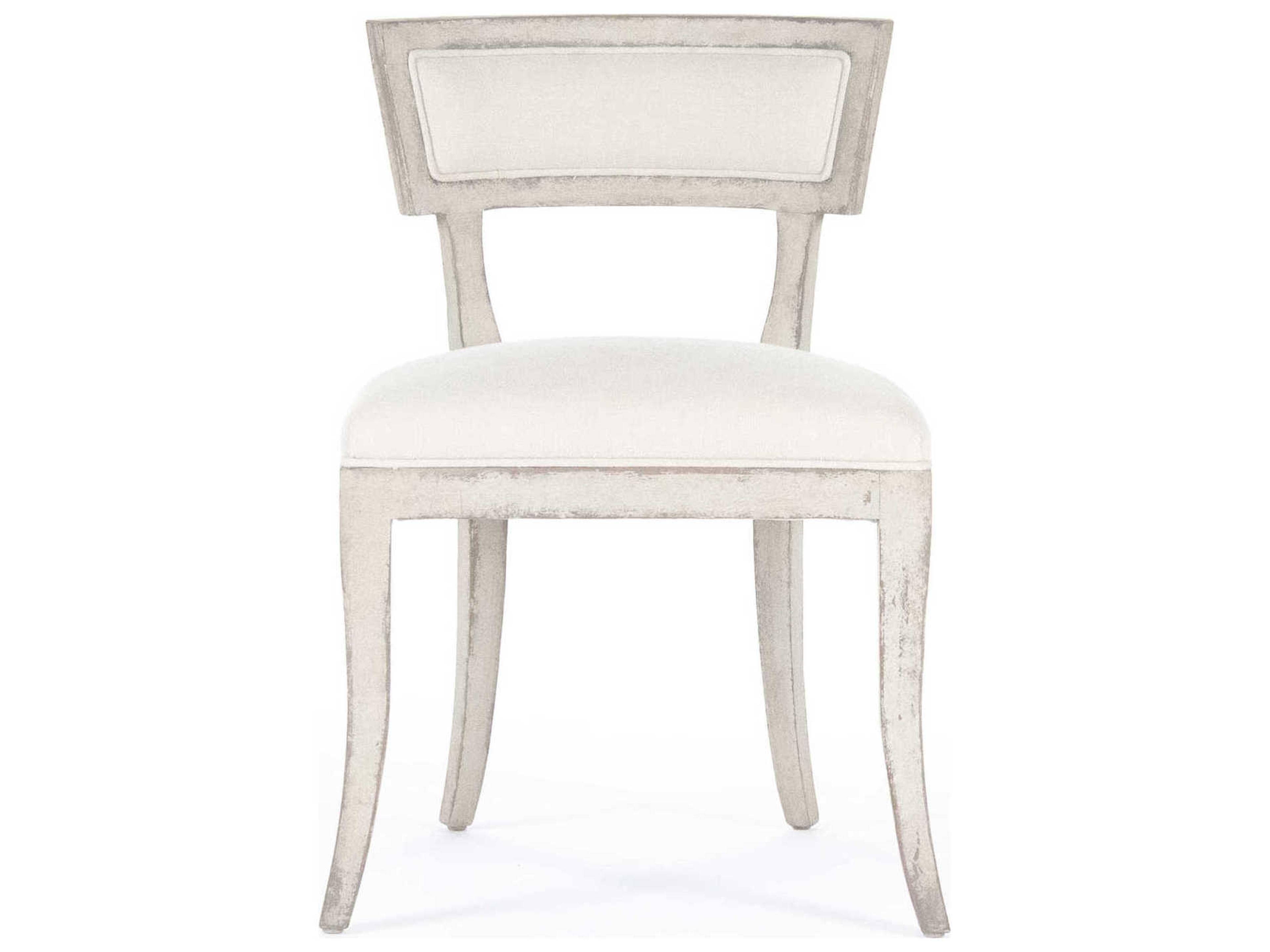 Zentique Birch Wood White Upholstered Side Dining Chair
