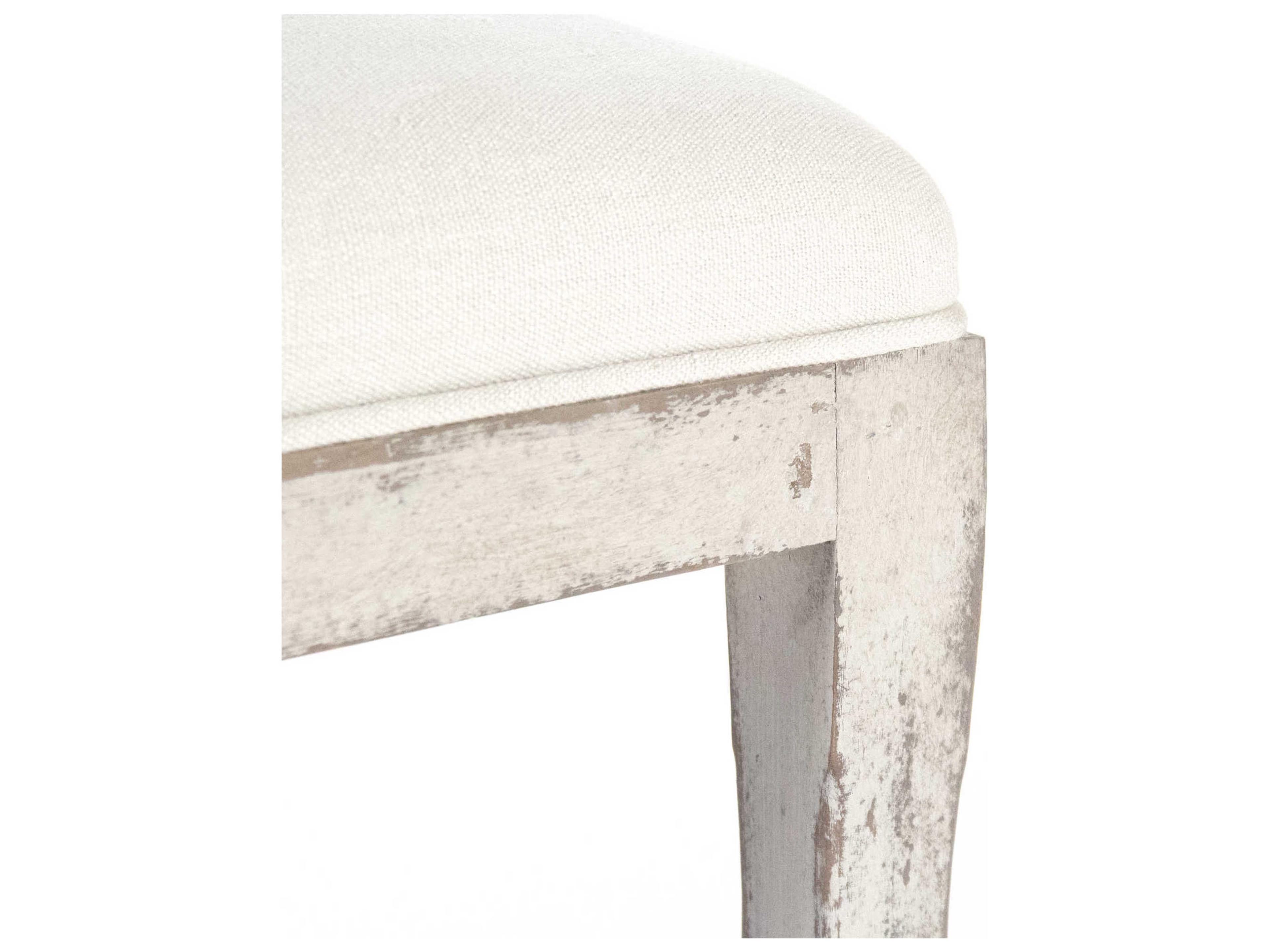 Zentique Birch Wood White Upholstered Side Dining Chair
