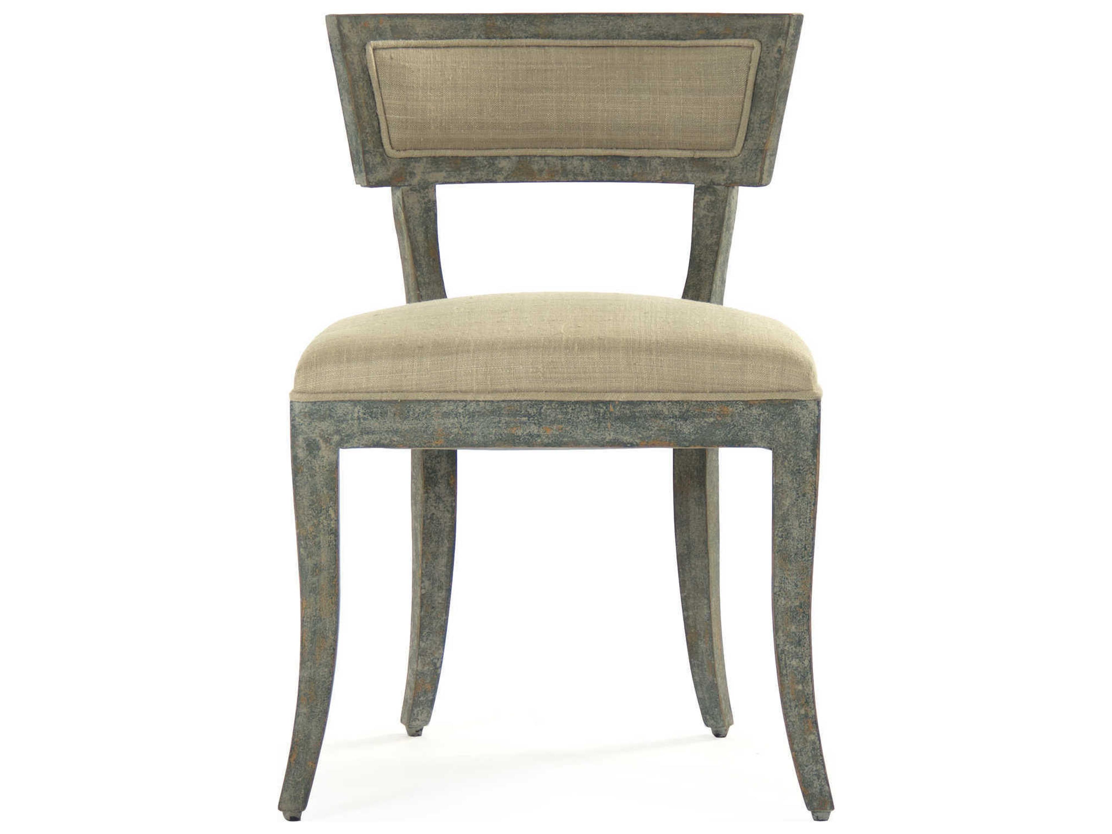 Zentique Ayer Birch Wood Gray Upholstered Armless Dining Chair