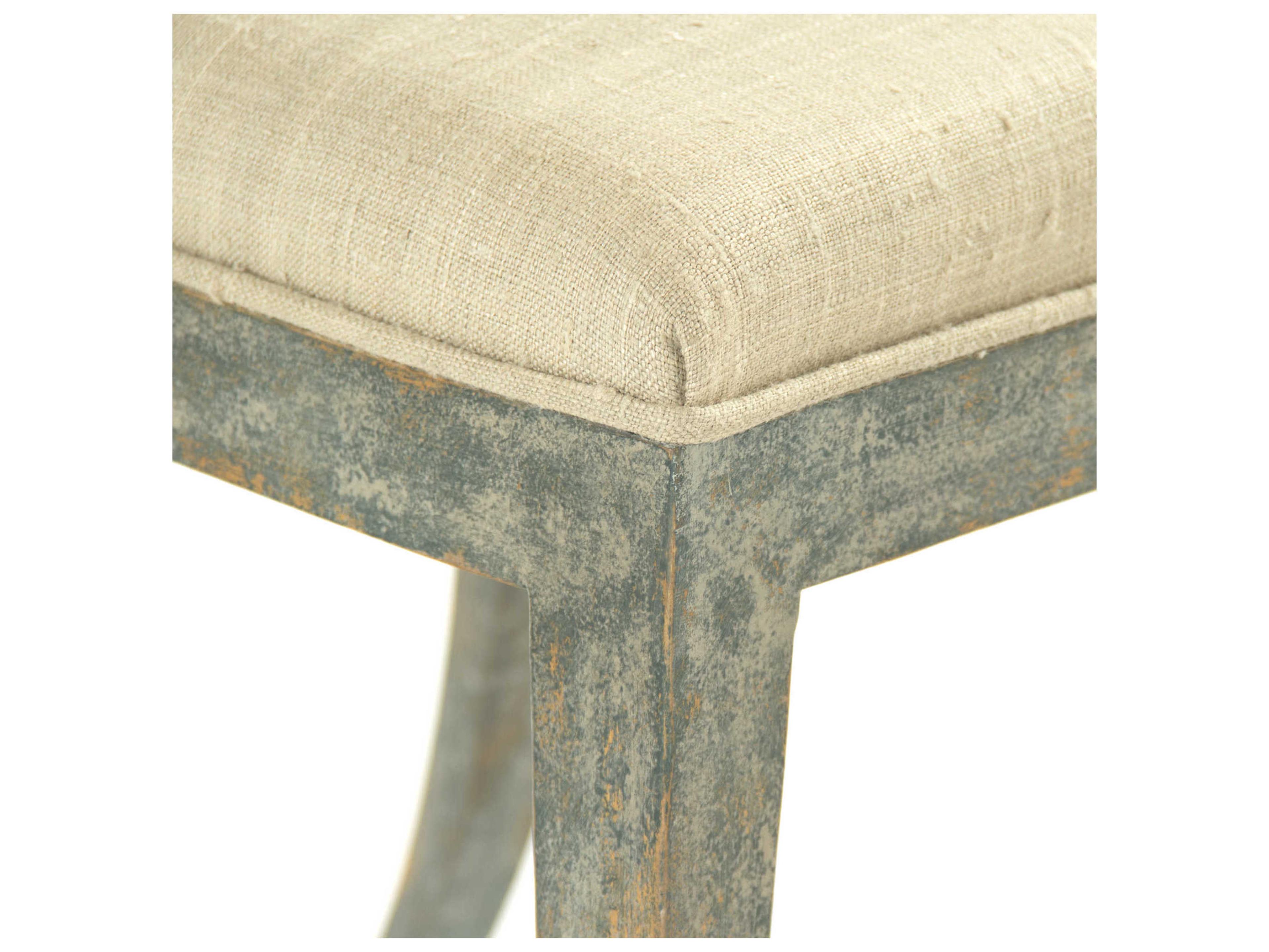 Zentique Ayer Birch Wood Gray Upholstered Armless Dining Chair