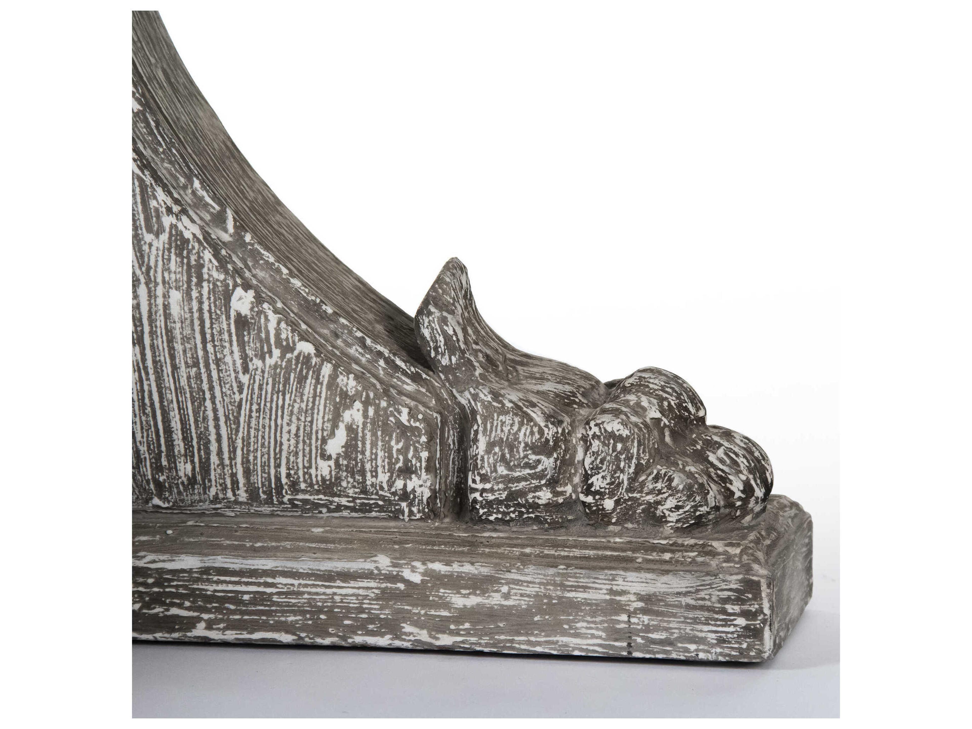 Zentique Terrell Round Wood Weathered Top Dining Table