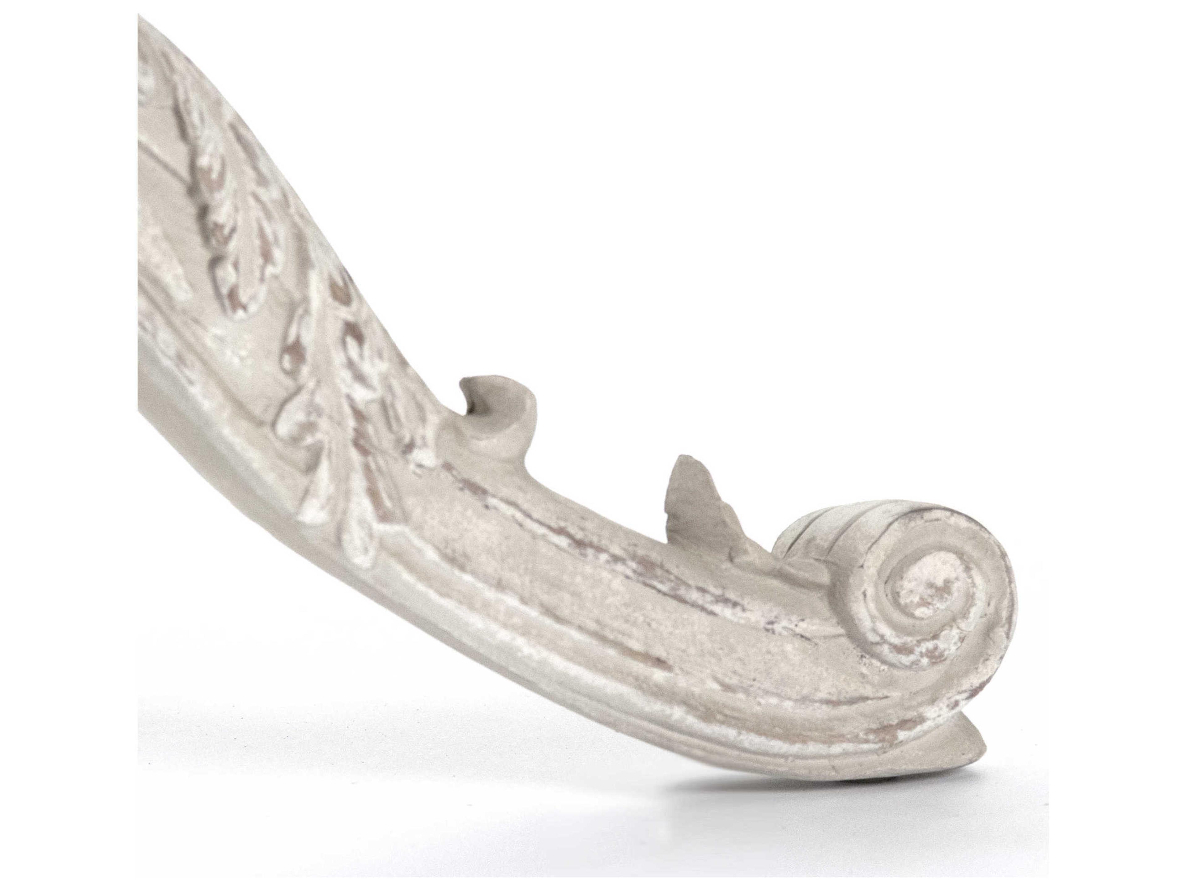 Zentique Round Wood Weathered Dry Natural White Washed Dining Table