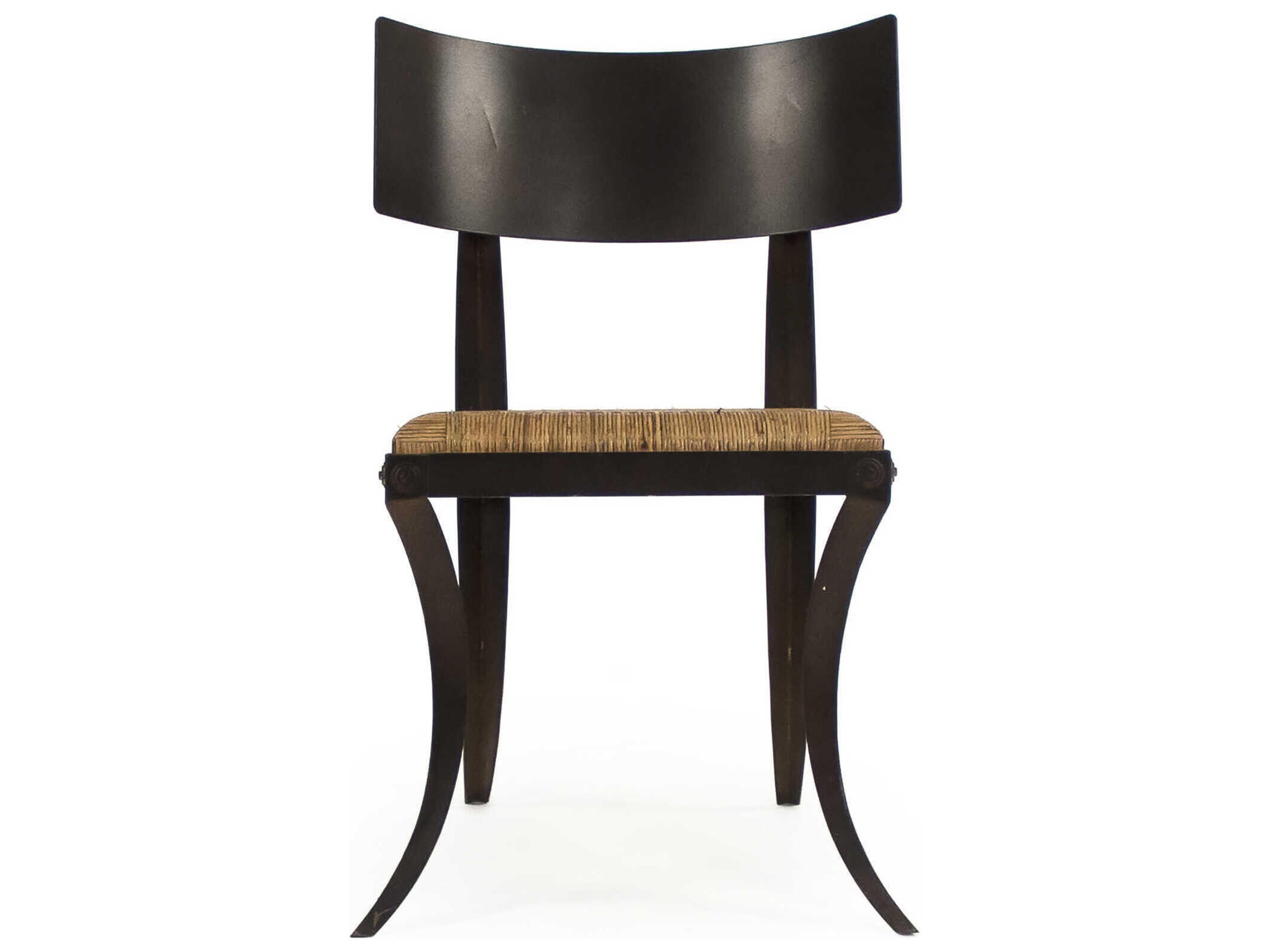 Zentique Geo Rattan Brown Armless Dining Chair