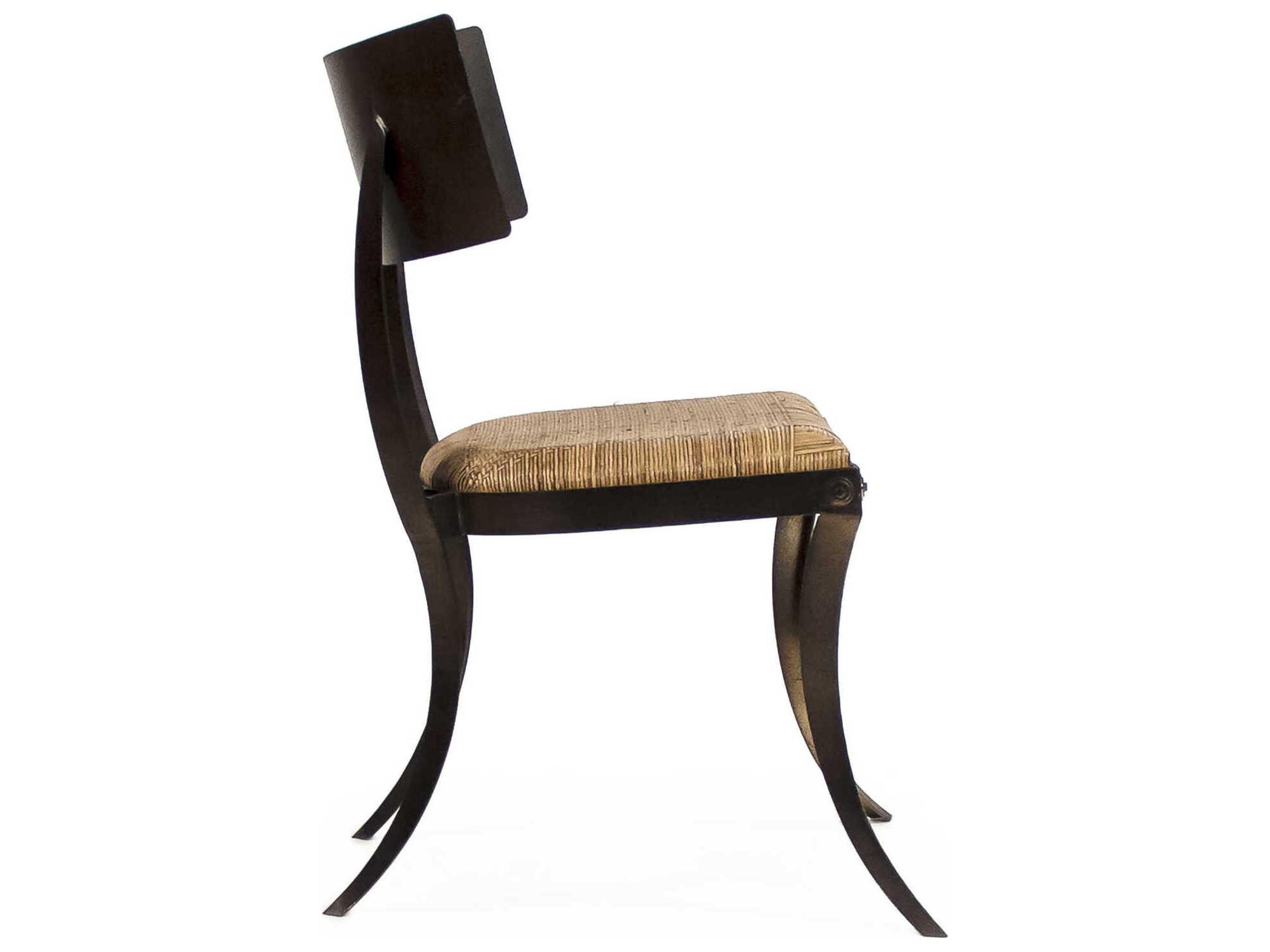 Zentique Geo Rattan Brown Armless Dining Chair