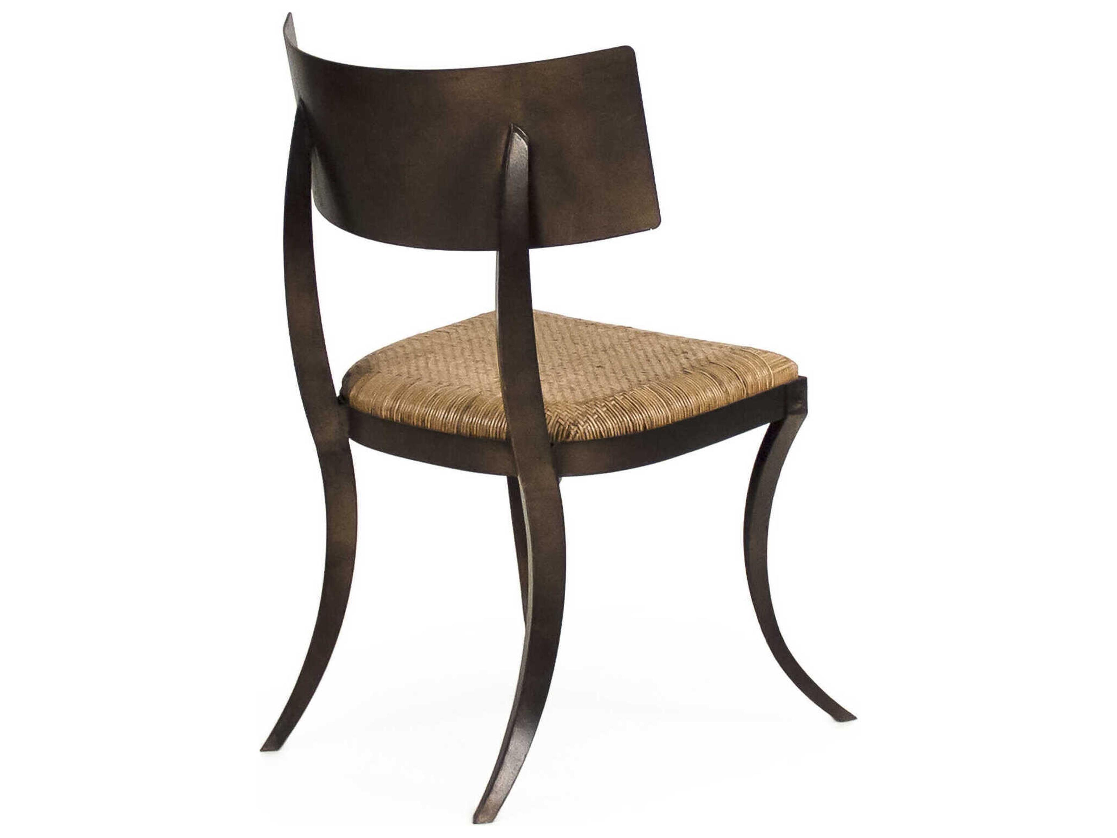 Zentique Geo Rattan Brown Armless Dining Chair