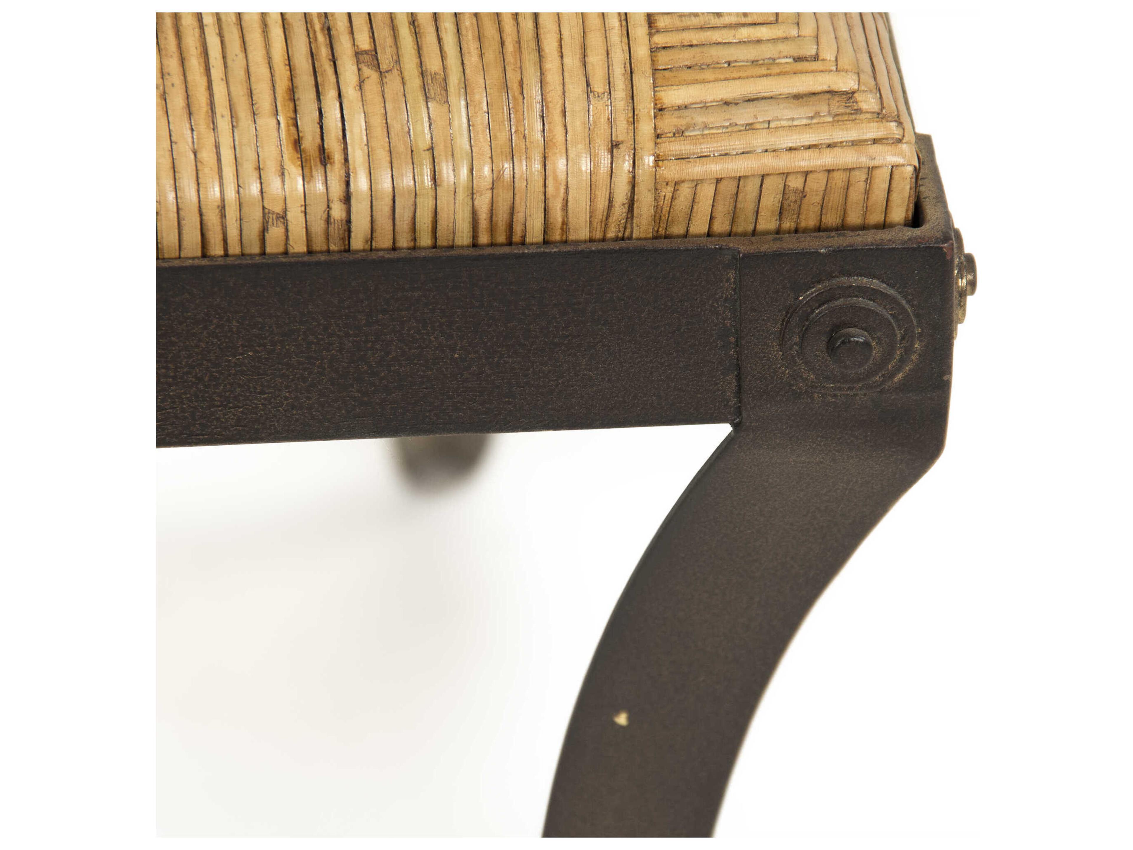 Zentique Geo Rattan Brown Armless Dining Chair