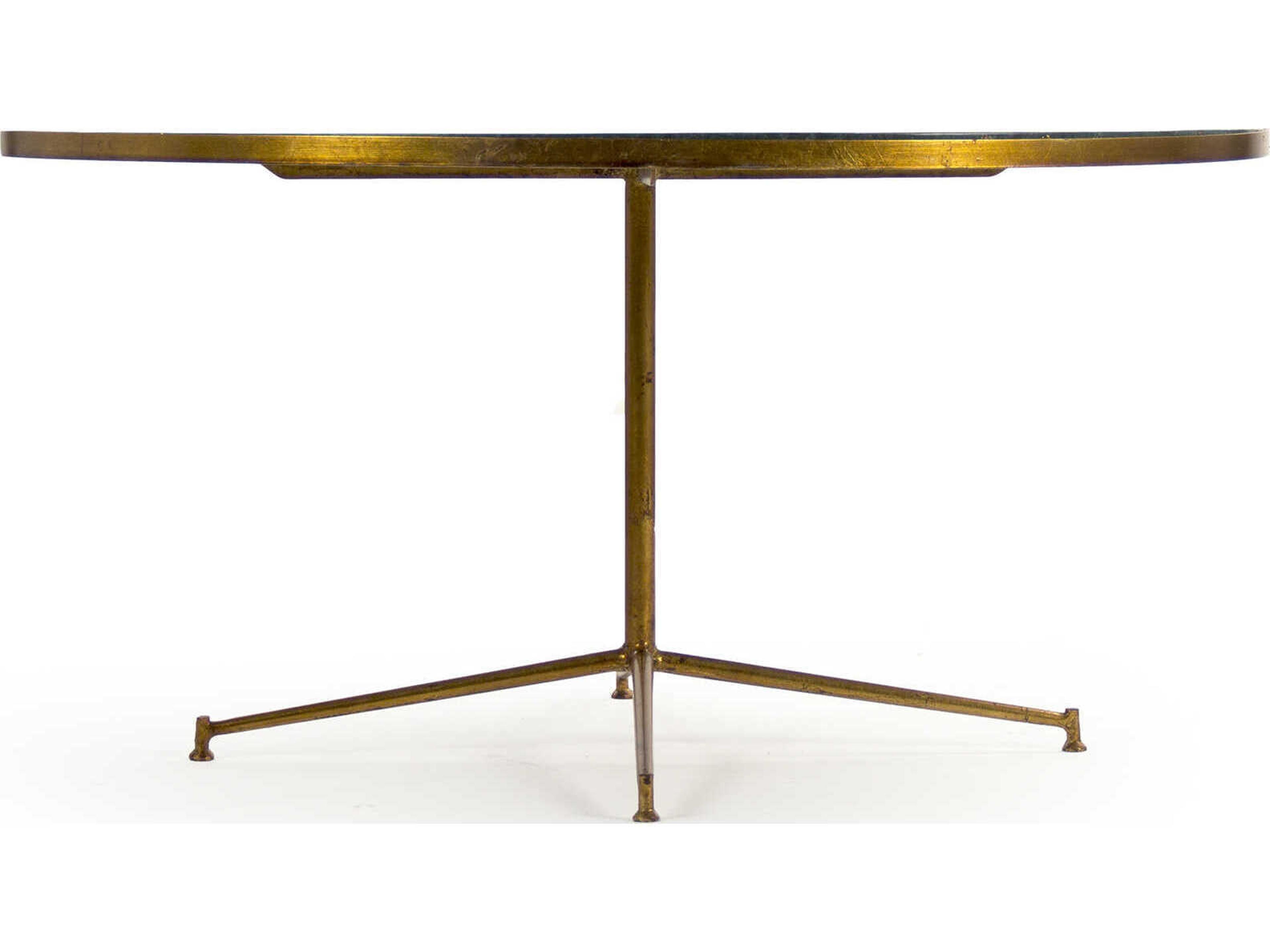 Zentique Caine Round Deep Green Marble Top Coffee Table