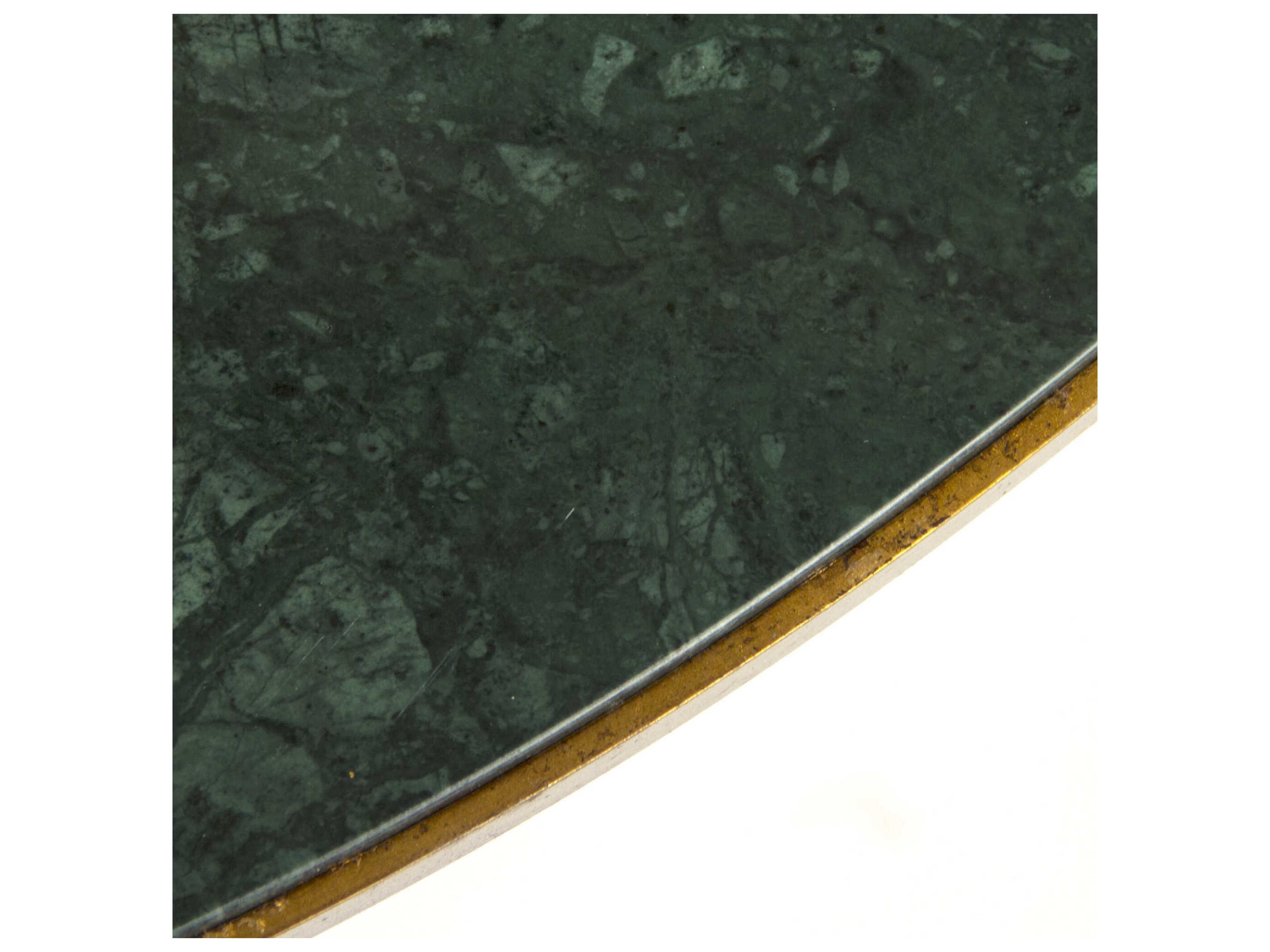 Zentique Caine Round Deep Green Marble Top Coffee Table
