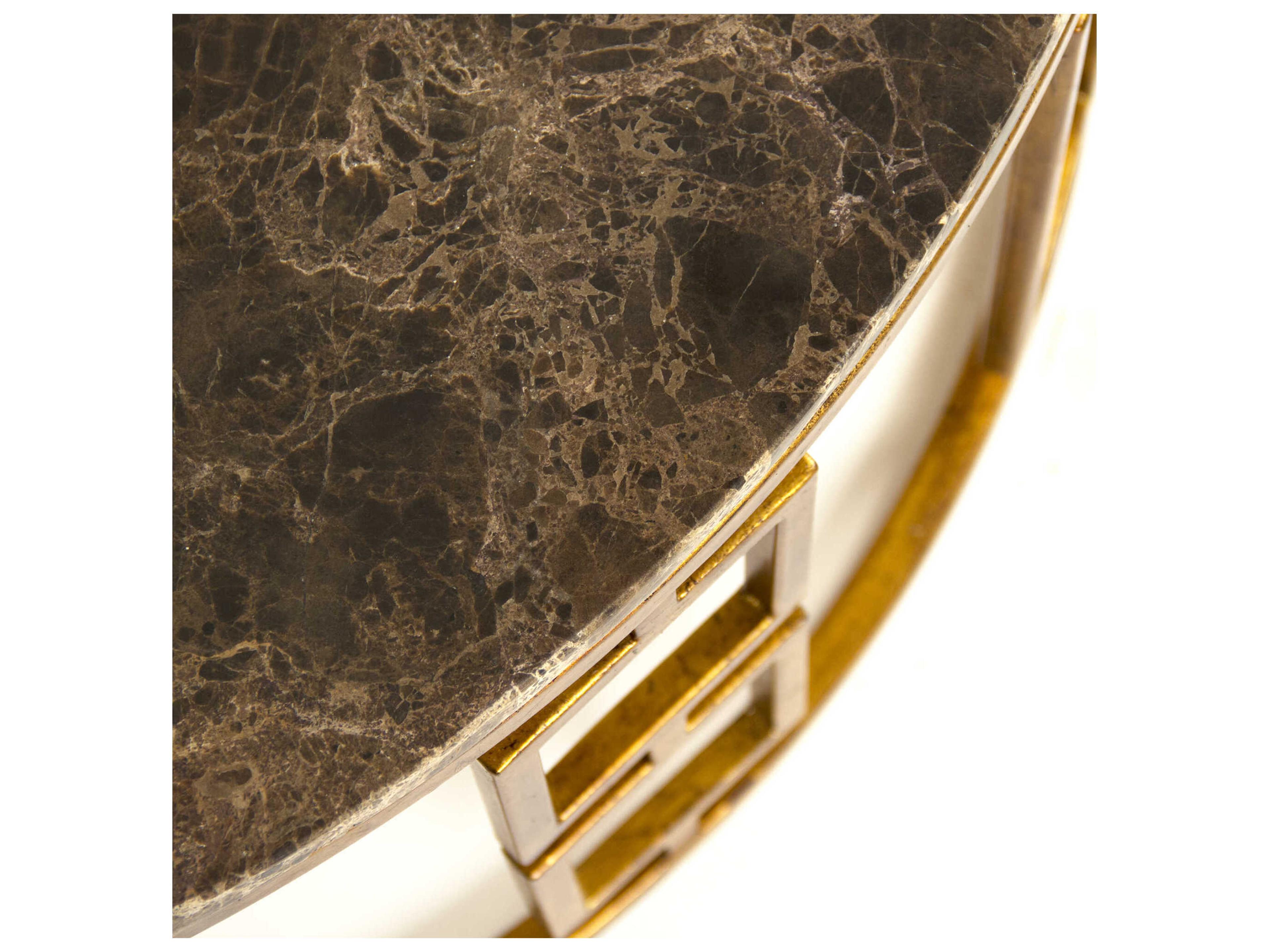 Zentique Adelise Round Brown Marble Coffee Table