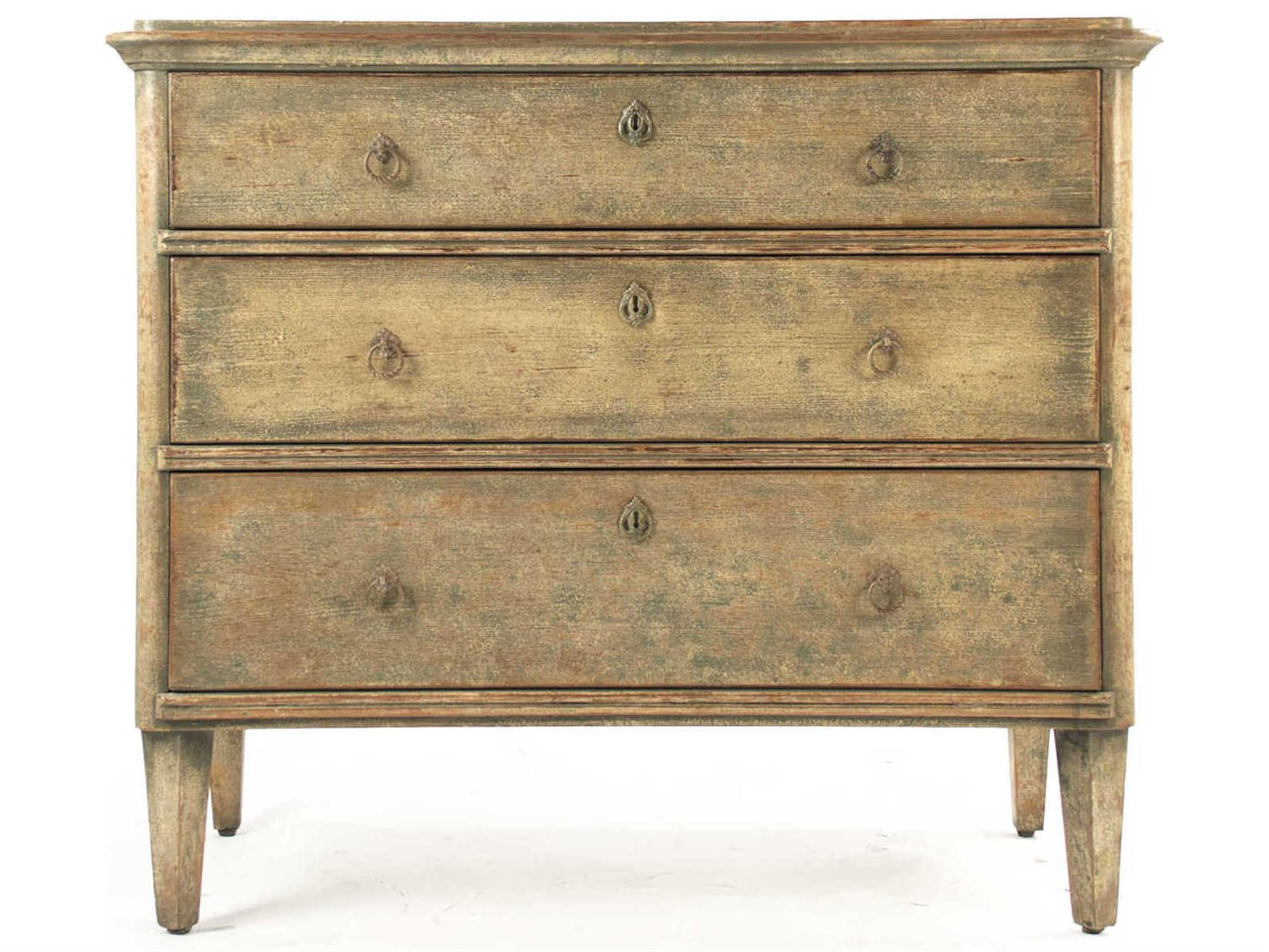 Zentique Dilan 3-Drawers Brown Birch Wood Dresser