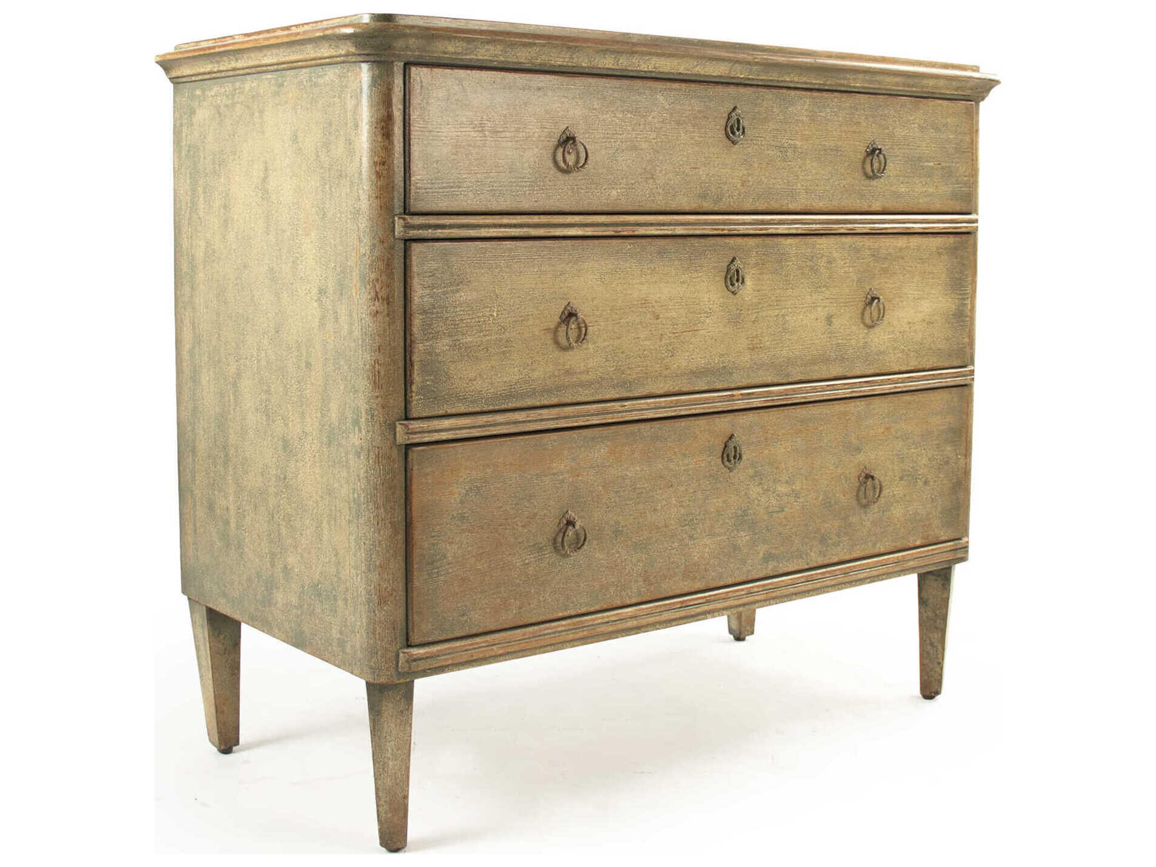 Zentique Dilan 3-Drawers Brown Birch Wood Dresser
