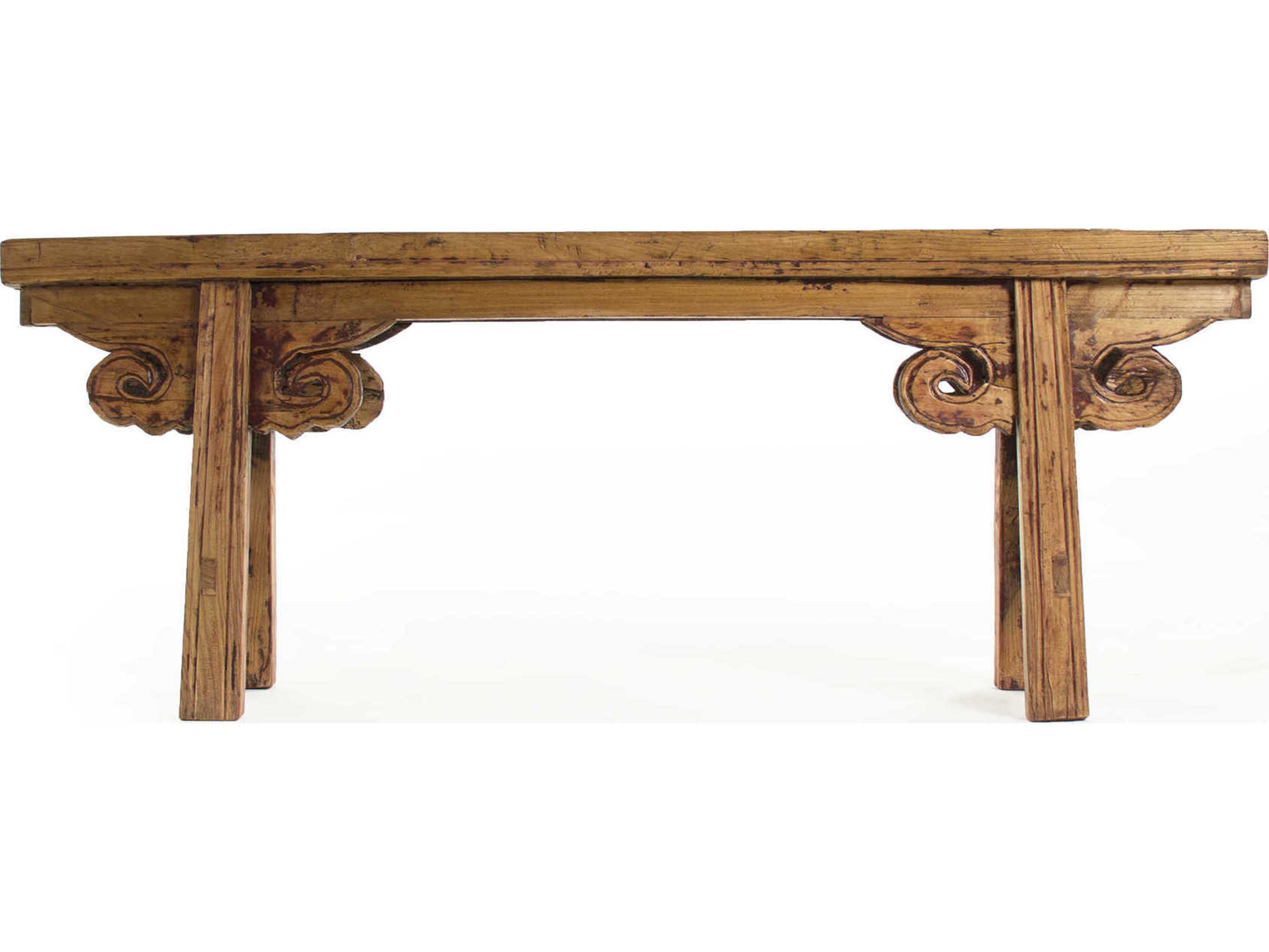 Zentique Distressed Stain Brown Accent Bench