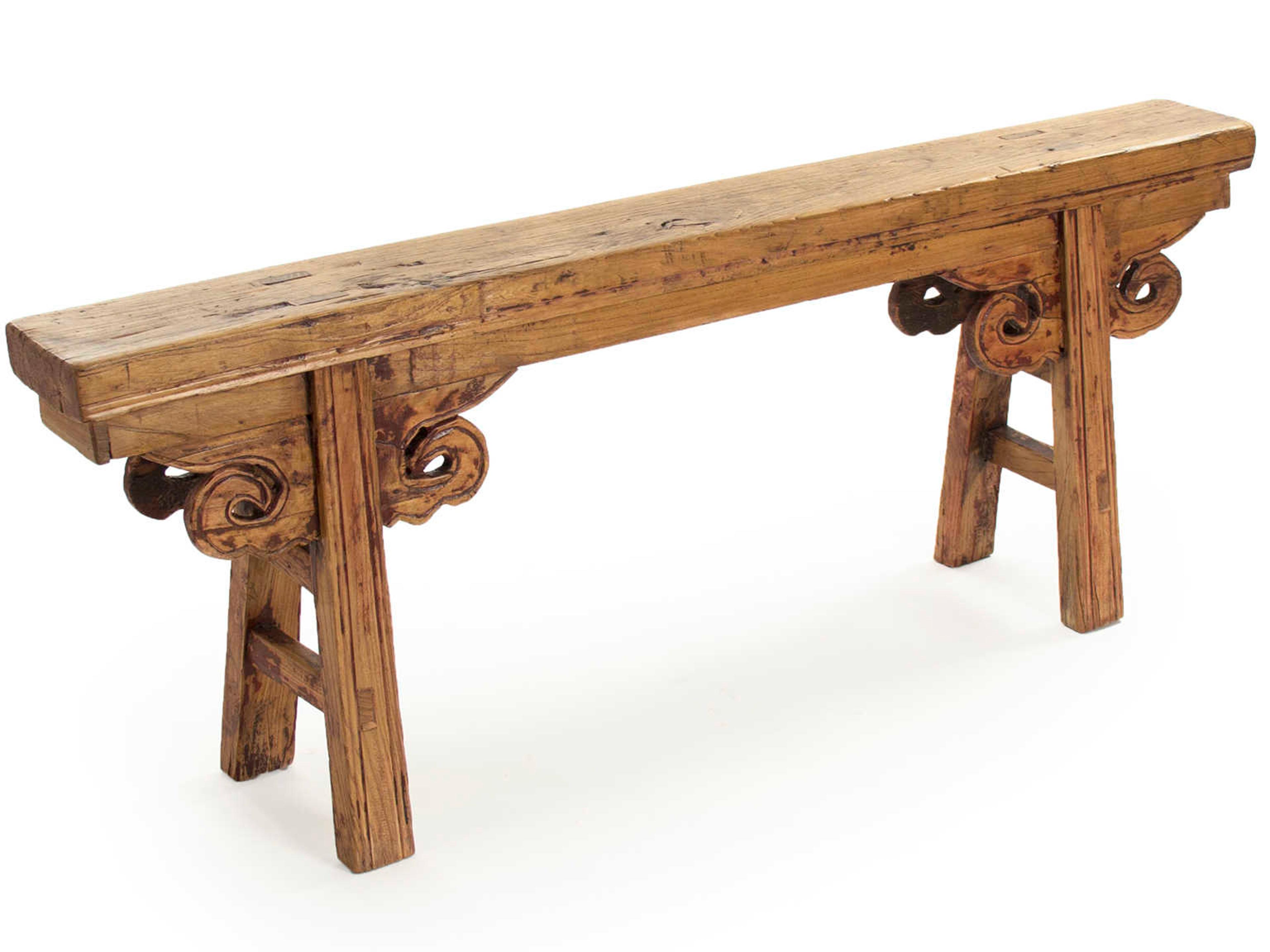 Zentique Distressed Stain Brown Accent Bench