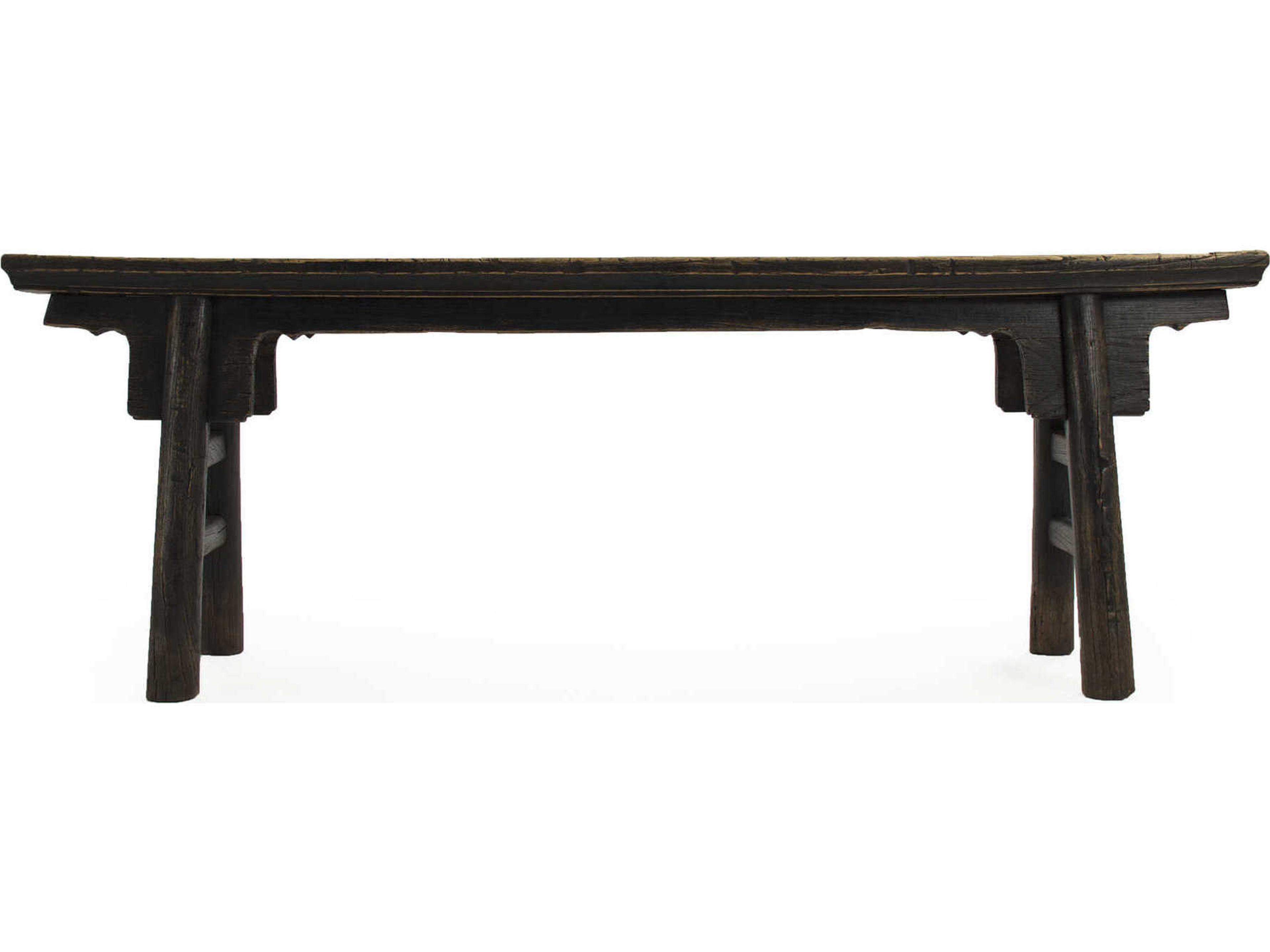 Zentique Distressed Black Accent Bench