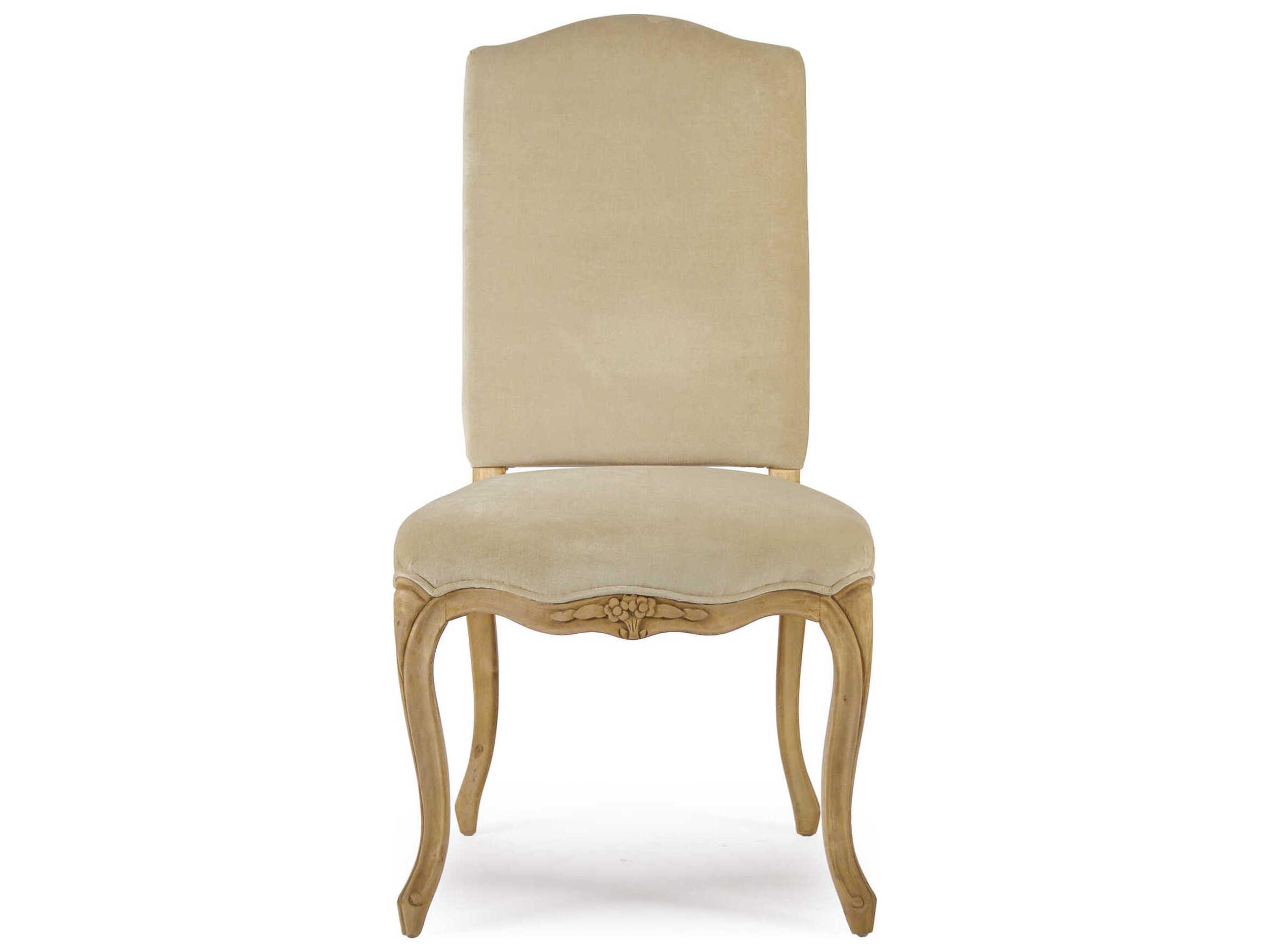 Zentique Cathy Birch Wood Beige Upholstered Armless Dining Chair