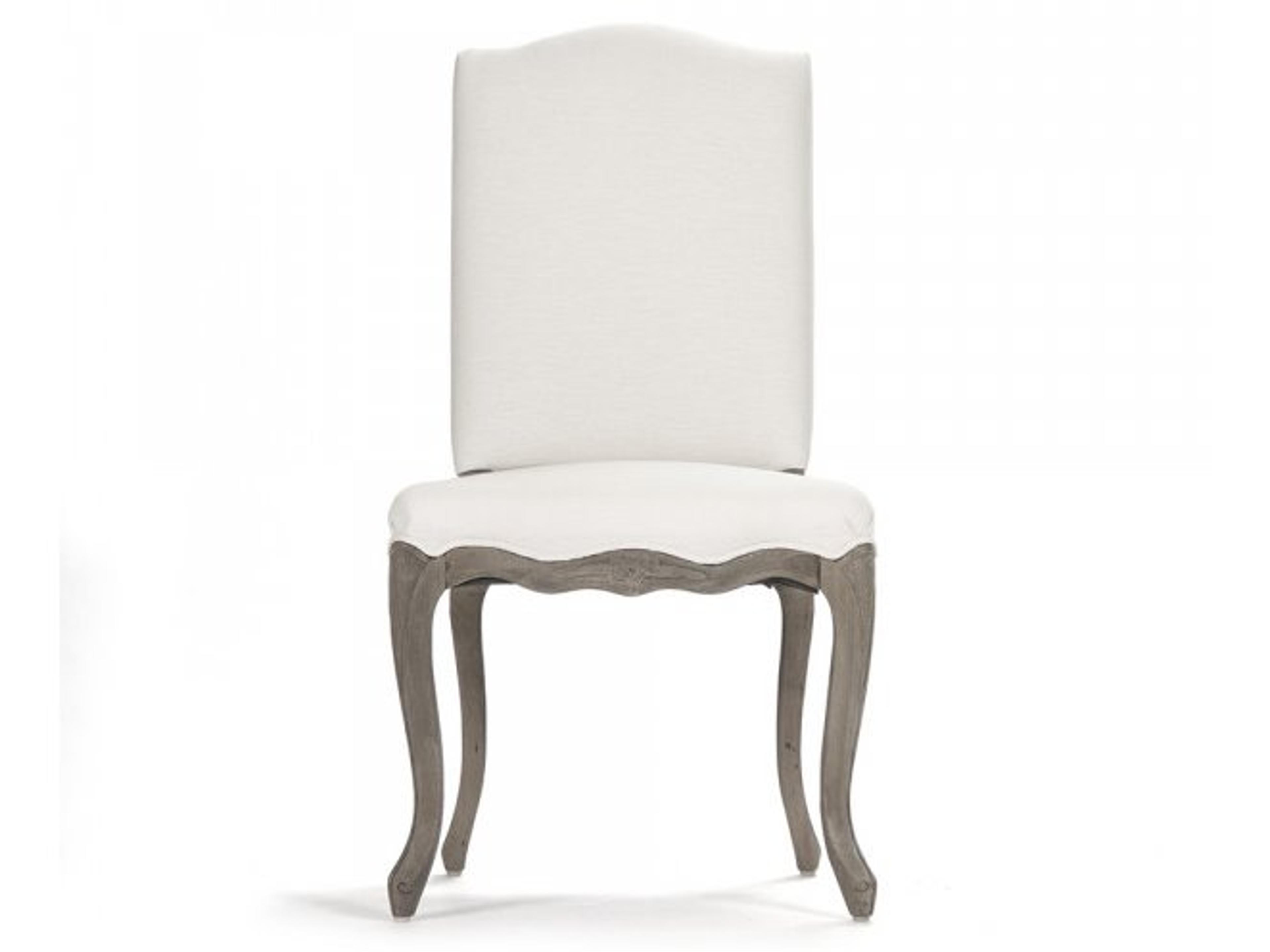 Zentique Birch Wood White Upholstered Side Dining Chair
