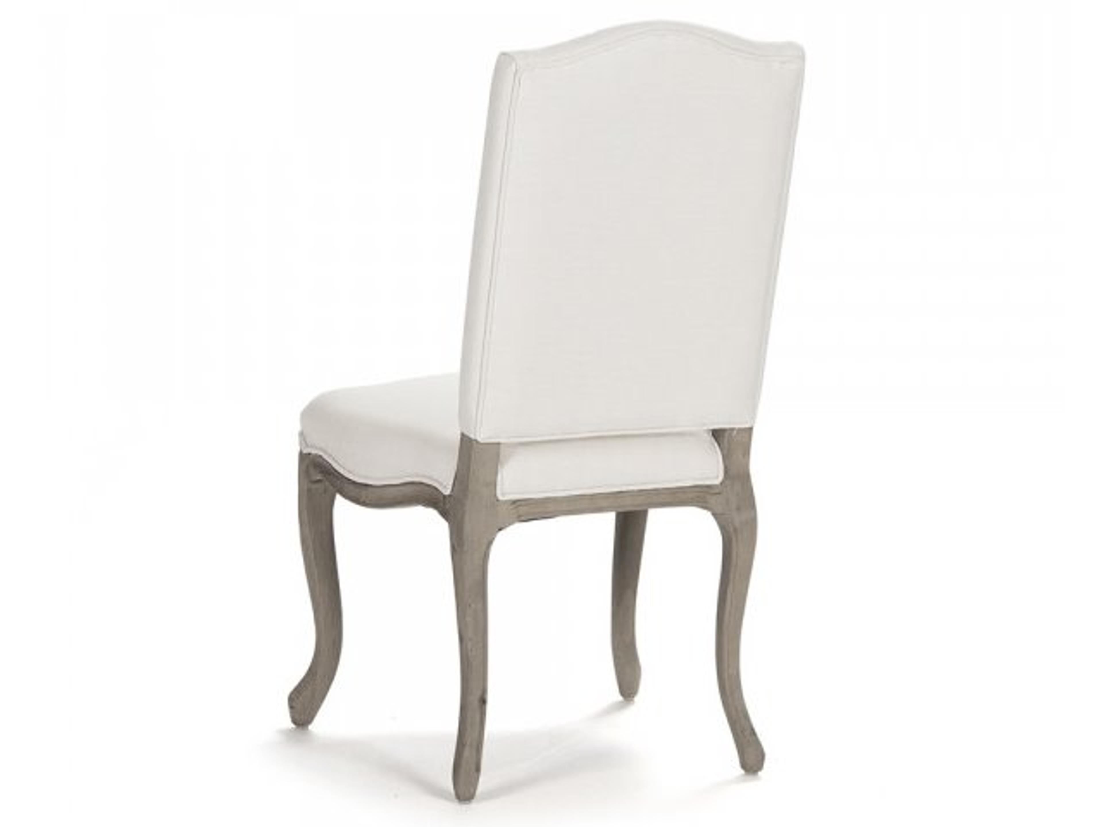 Zentique Birch Wood White Upholstered Side Dining Chair
