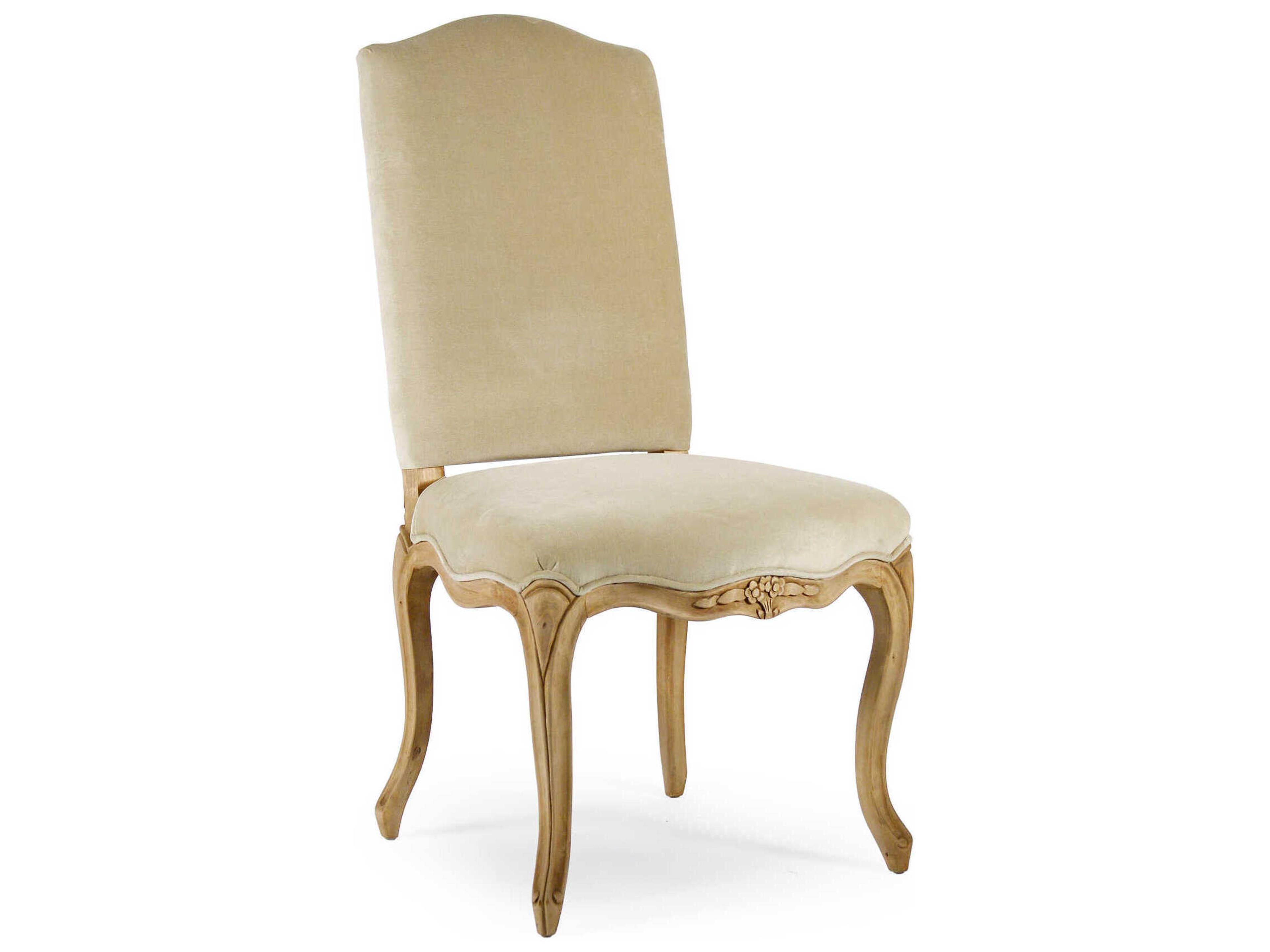 Cathy Birch Wood Beige Upholstered Armless Dining Chair