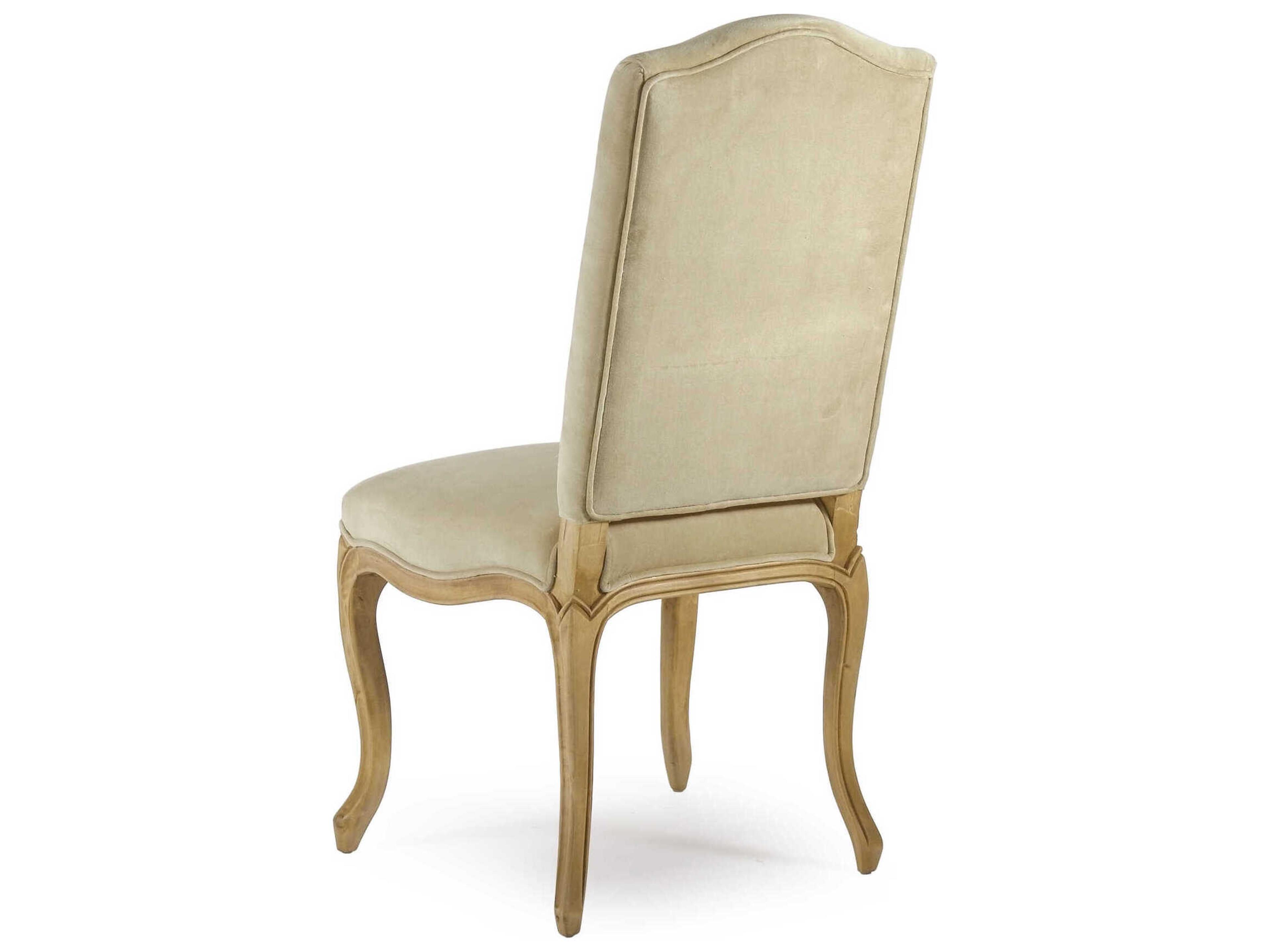 Zentique Cathy Birch Wood Beige Upholstered Armless Dining Chair