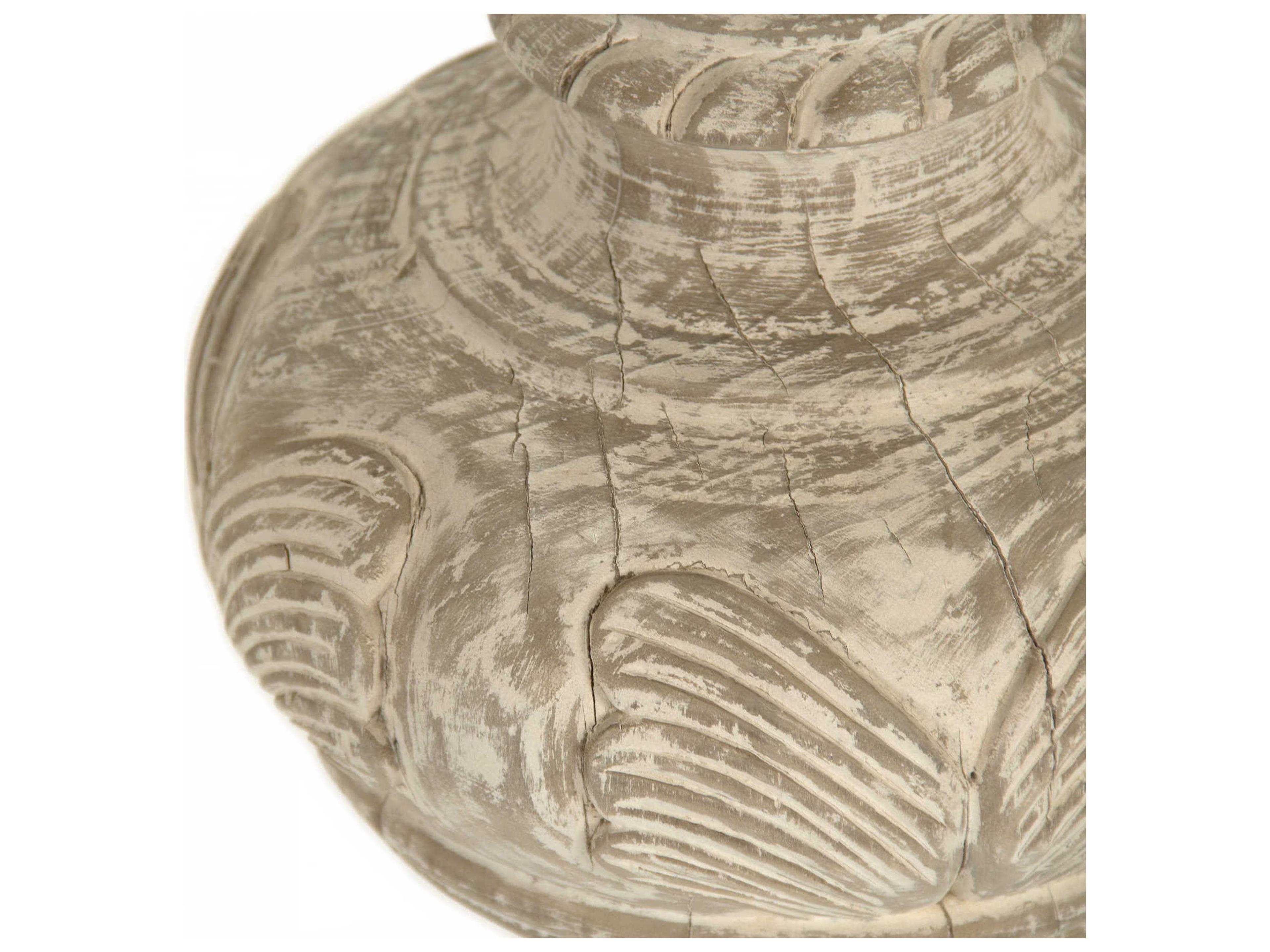 Zentique Victory White Wash Wooden Urn