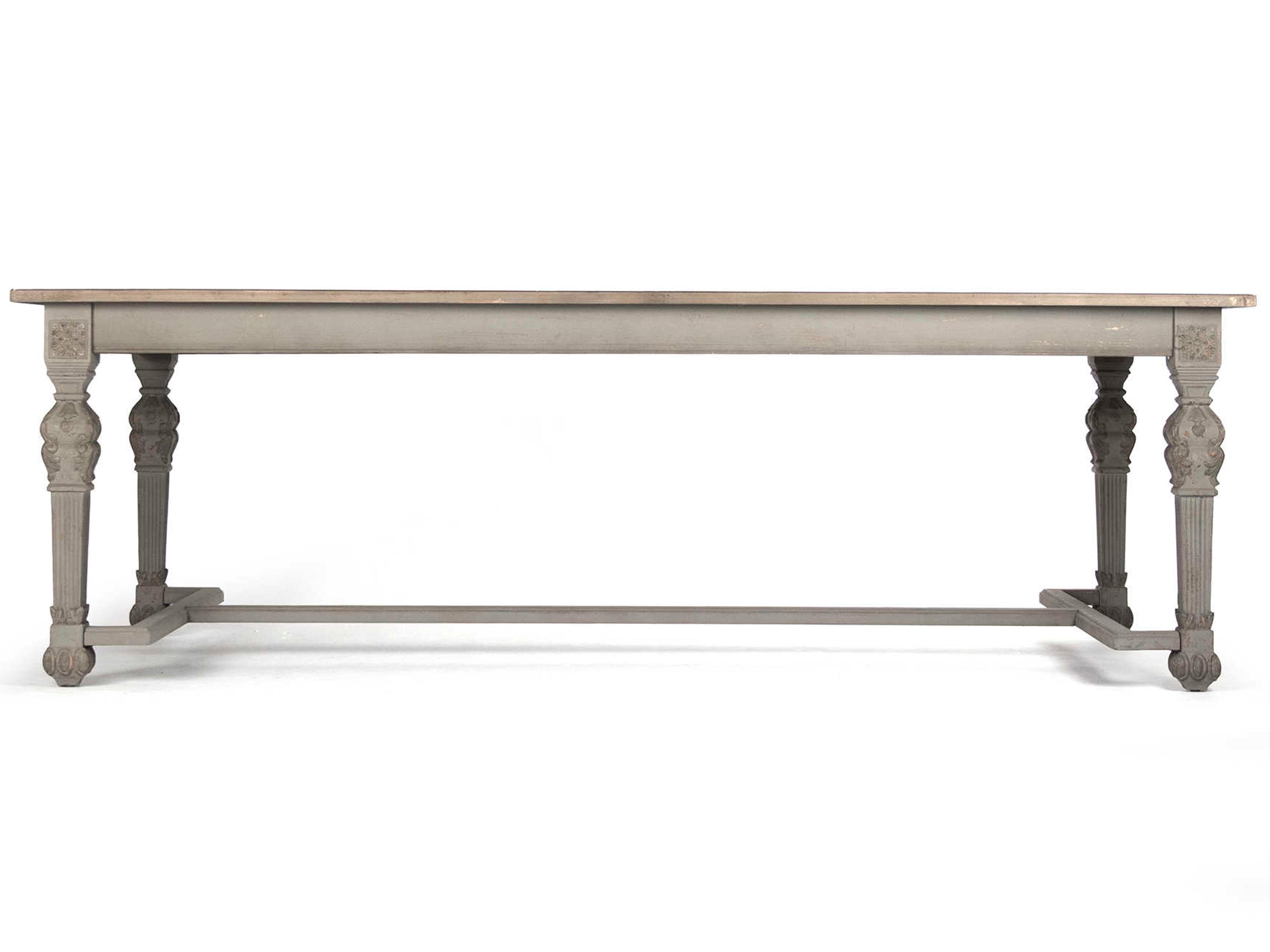 Zentique Rectangular Wood Natural Distressed Grey Dining Table