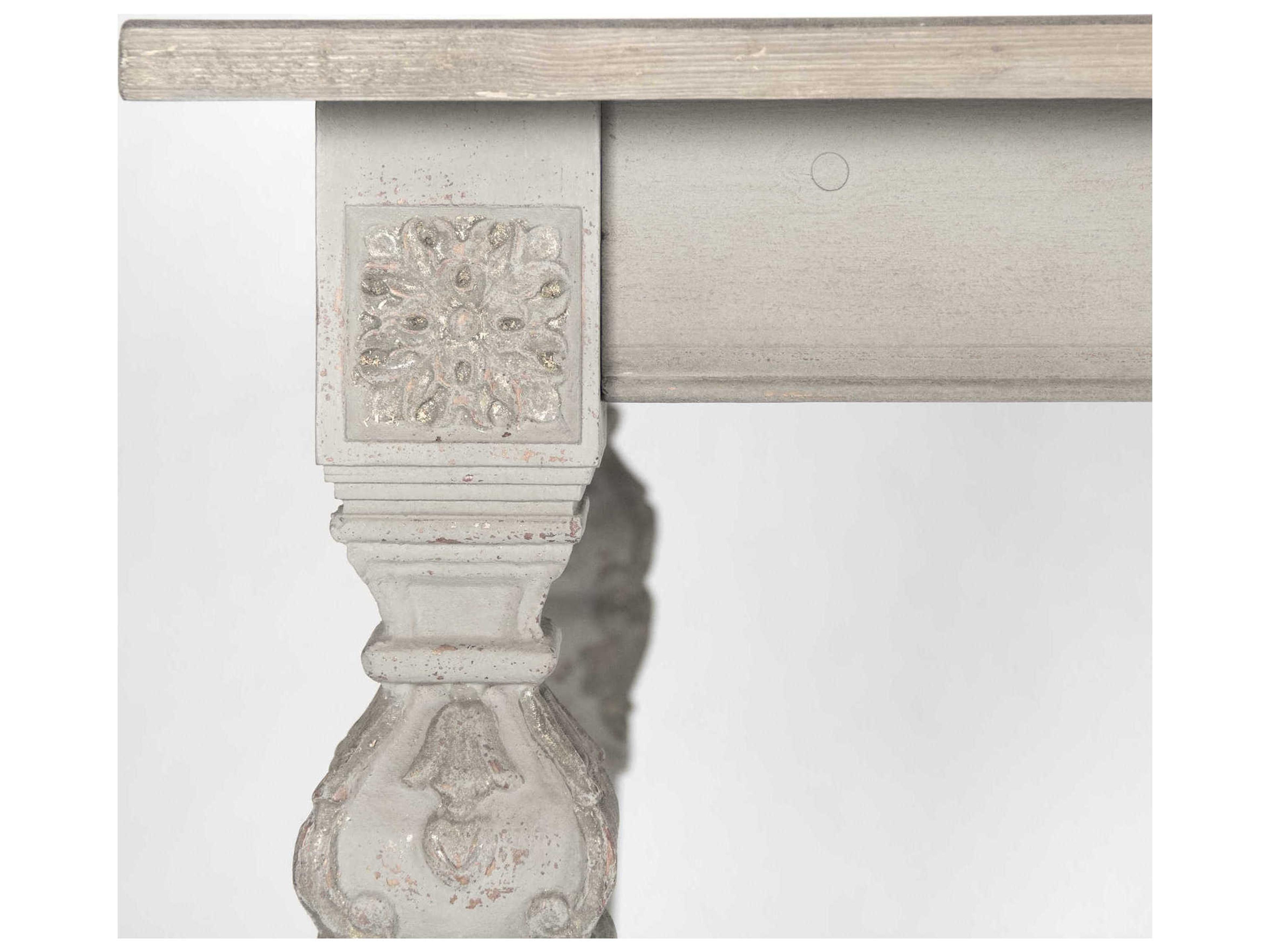 Zentique Rectangular Wood Natural Distressed Grey Dining Table