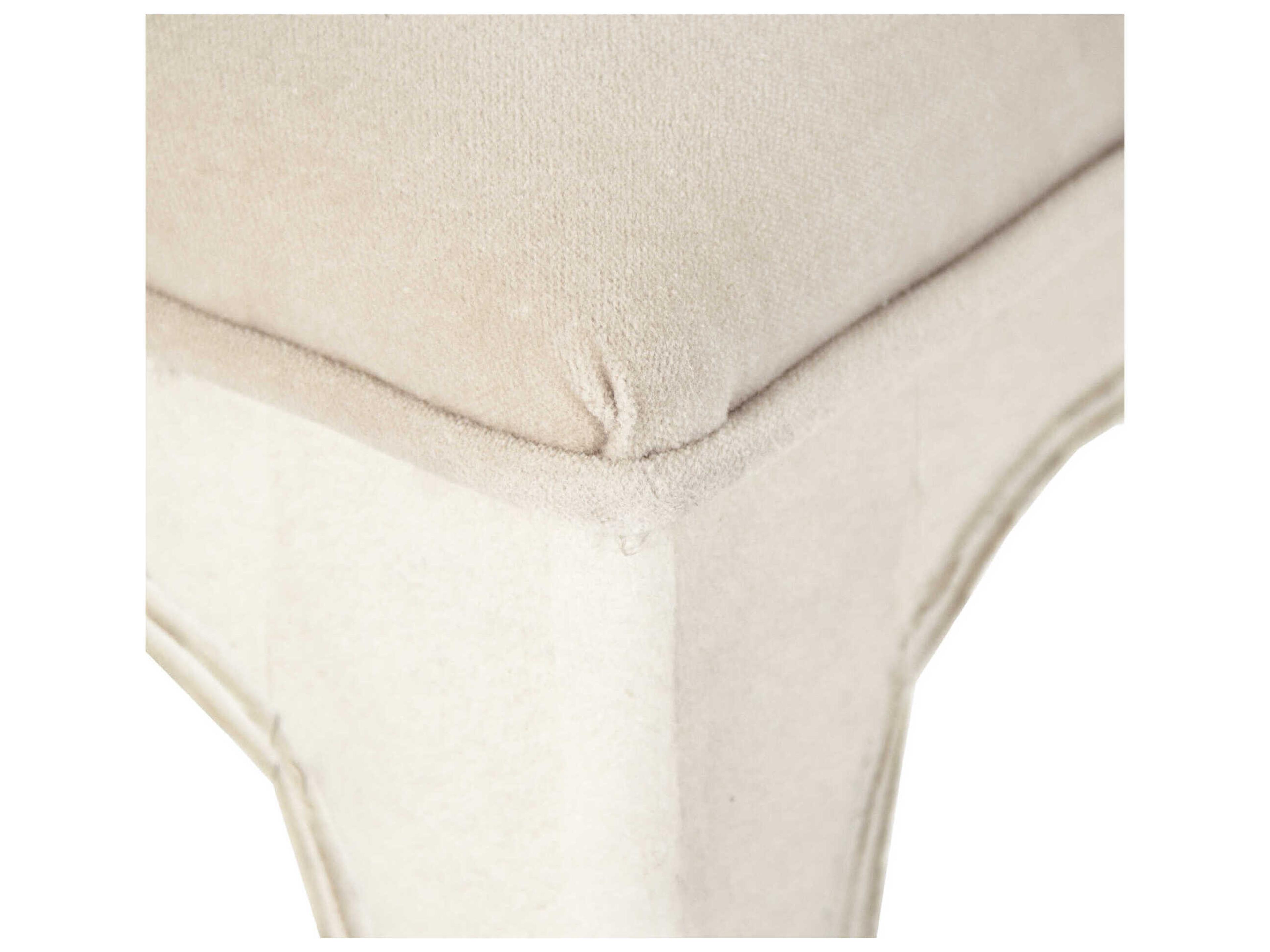 Zentique Monte Carlo Birch Wood White Upholstered Armless Dining Chair