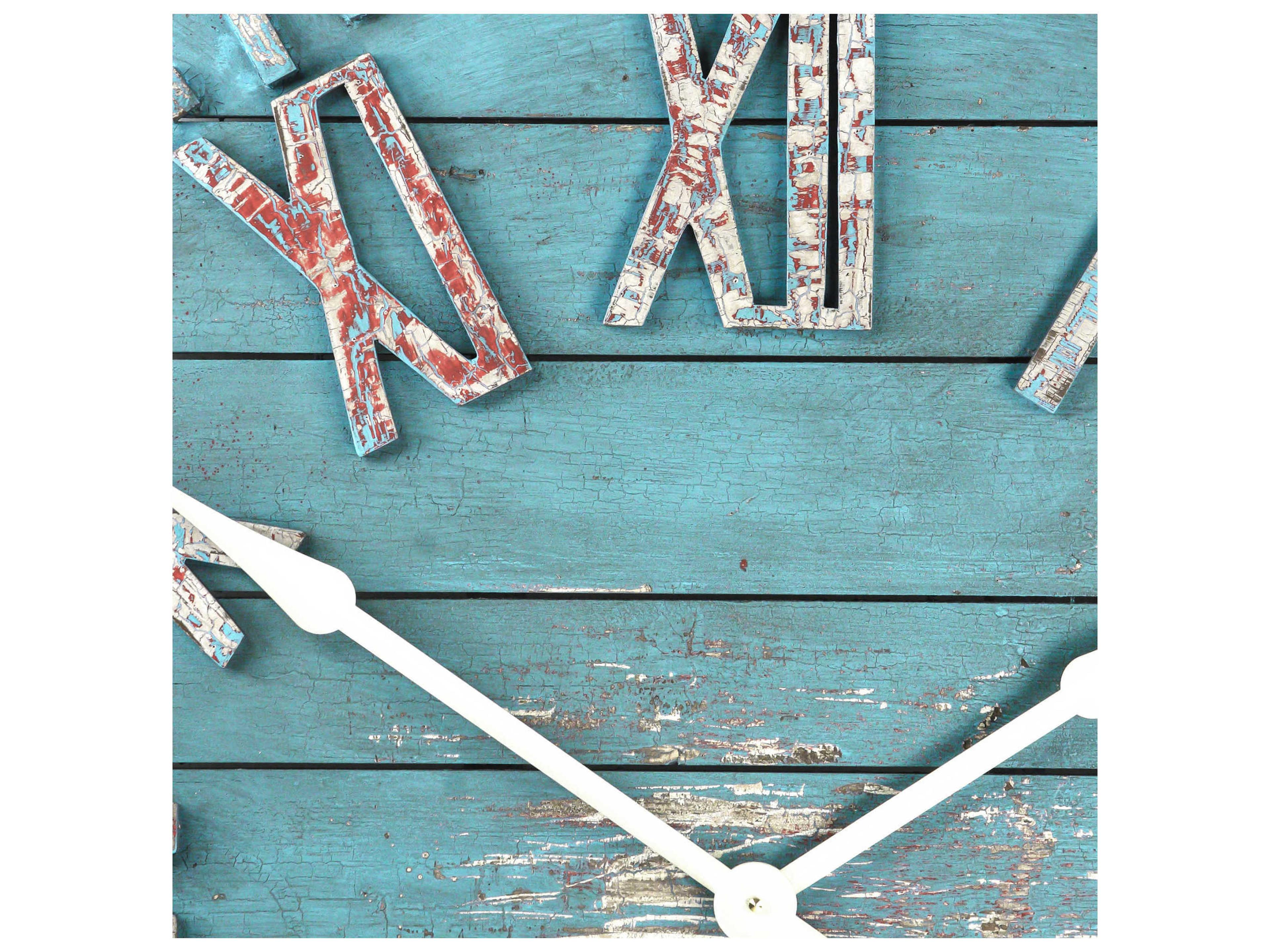 Zentique Antique Blue Wooden Wall Clock